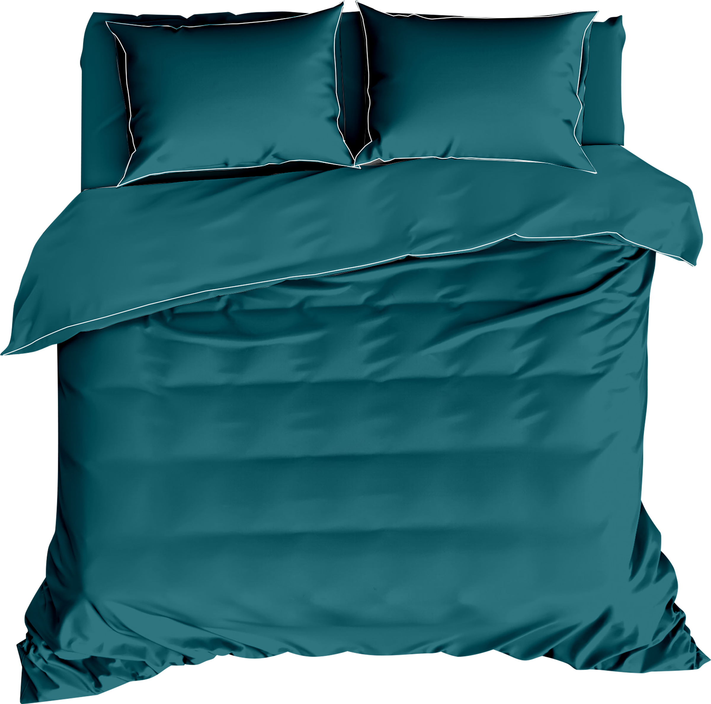 Изображение товара Комплект постельного белья 2‑спальный HOMECLUB бирюза полисатин Простыня наволочки