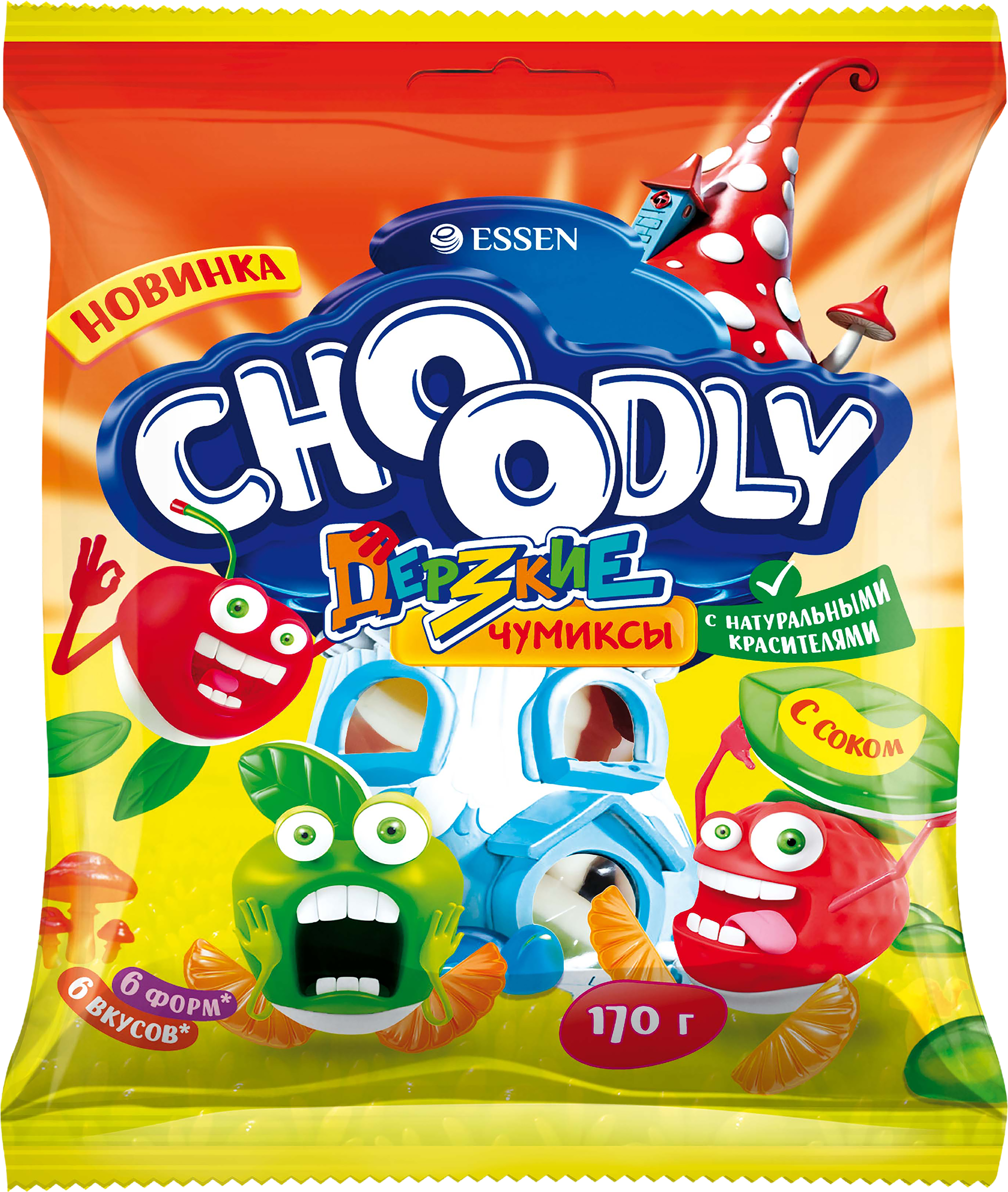 Изображение товара Мармелад жевательный ESSEN Choоdly Дерзкие чумиксы 170 г - натуральный сладкий продукт