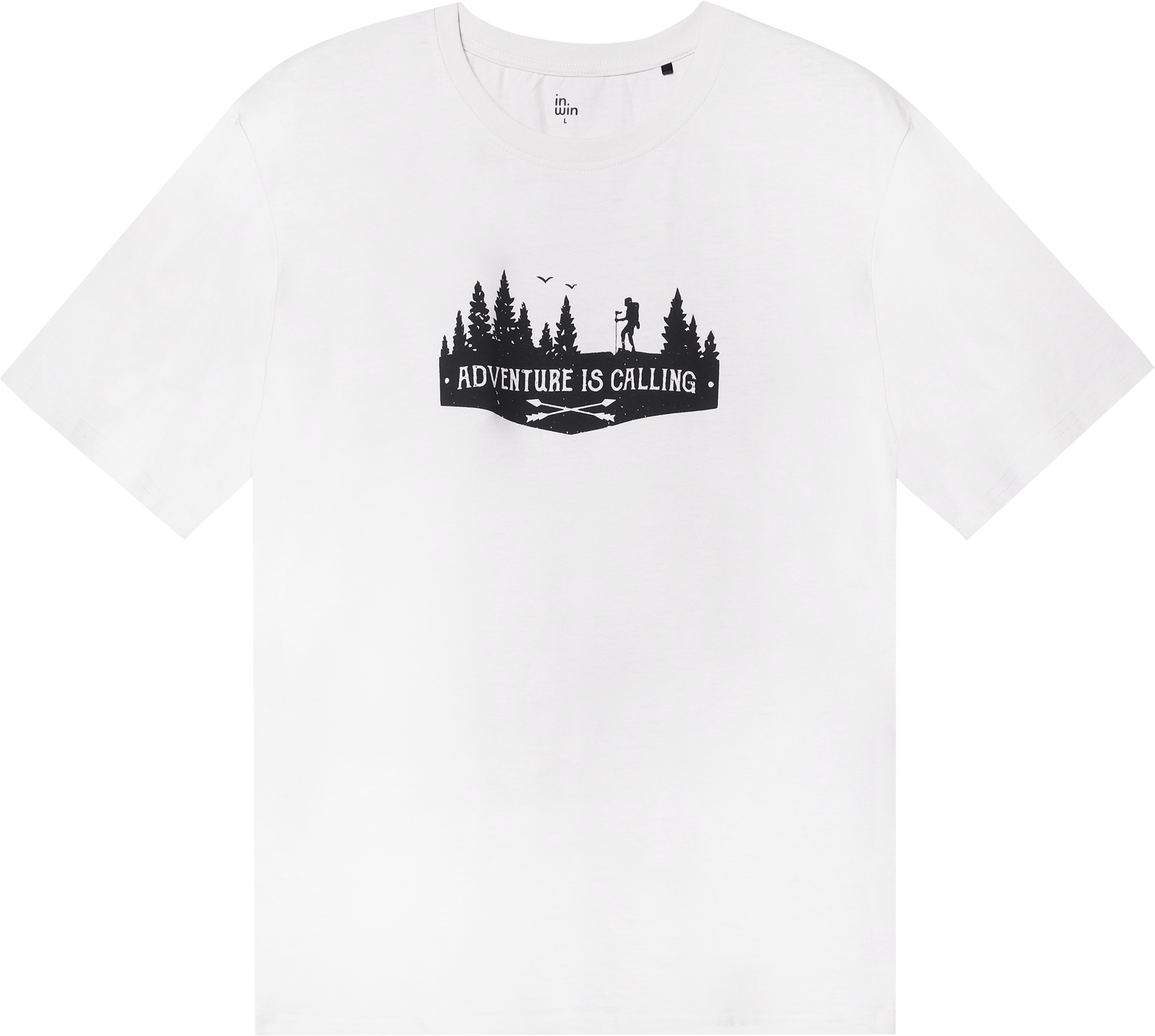 Изображение товара Мужская футболка INWIN с коротким рукавом и принтом, серый цвет