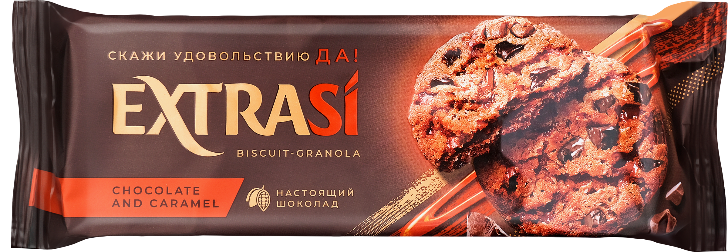 Изображение товара Печенье сдобное EXTRASI Гранола с шоколадом и карамелью, 150г