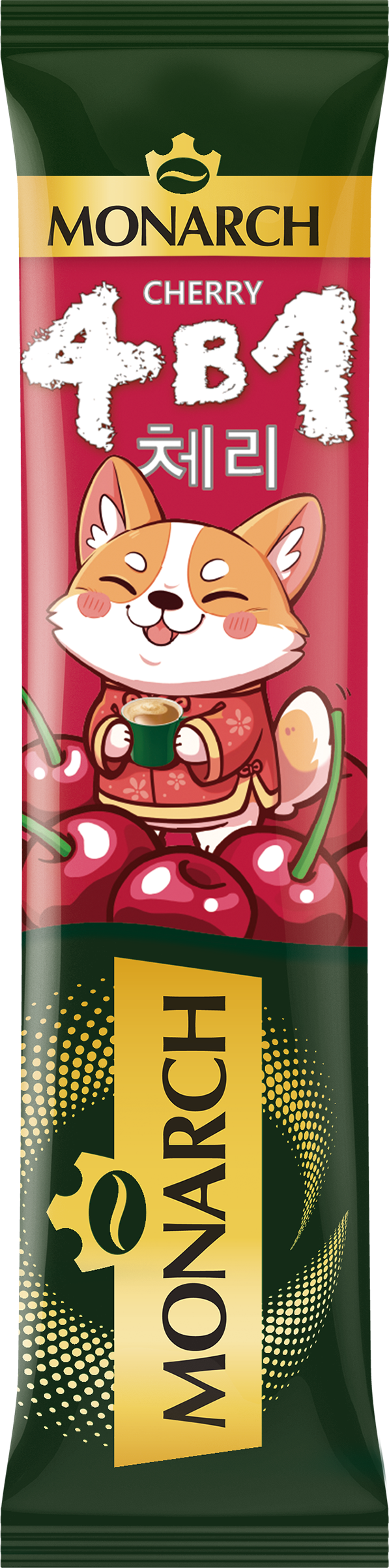 Изображение товара Напиток кофейный растворимый MONARCH Cherry 4в1 со вкусом вишни, 13,5г