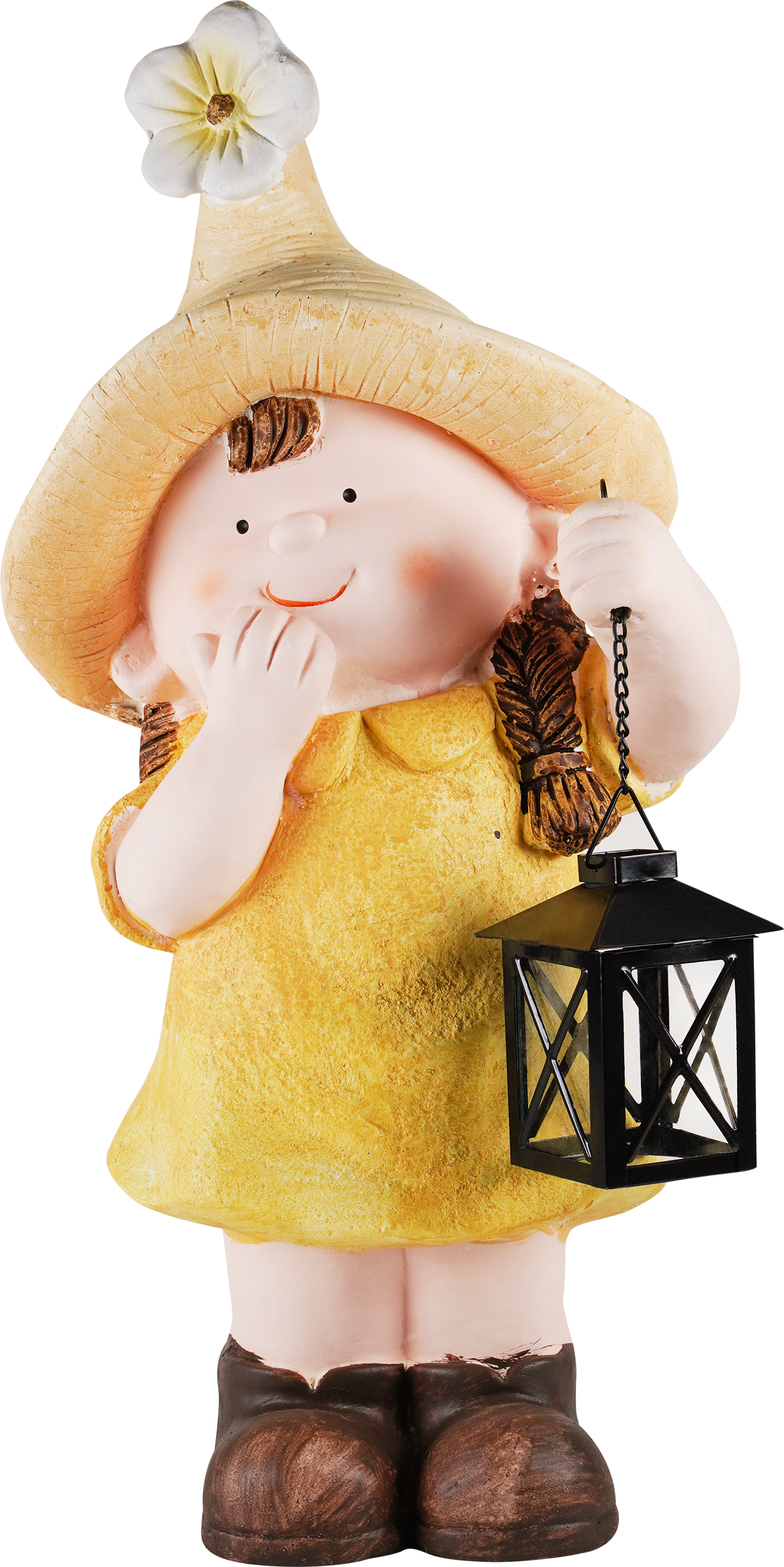 Изображение товара Фигура садовая GIARDINO CLUB Девочка/Мальчик 21,5x16x47см/19,5x17x46,5см, с фонарем, Арт. GD51198