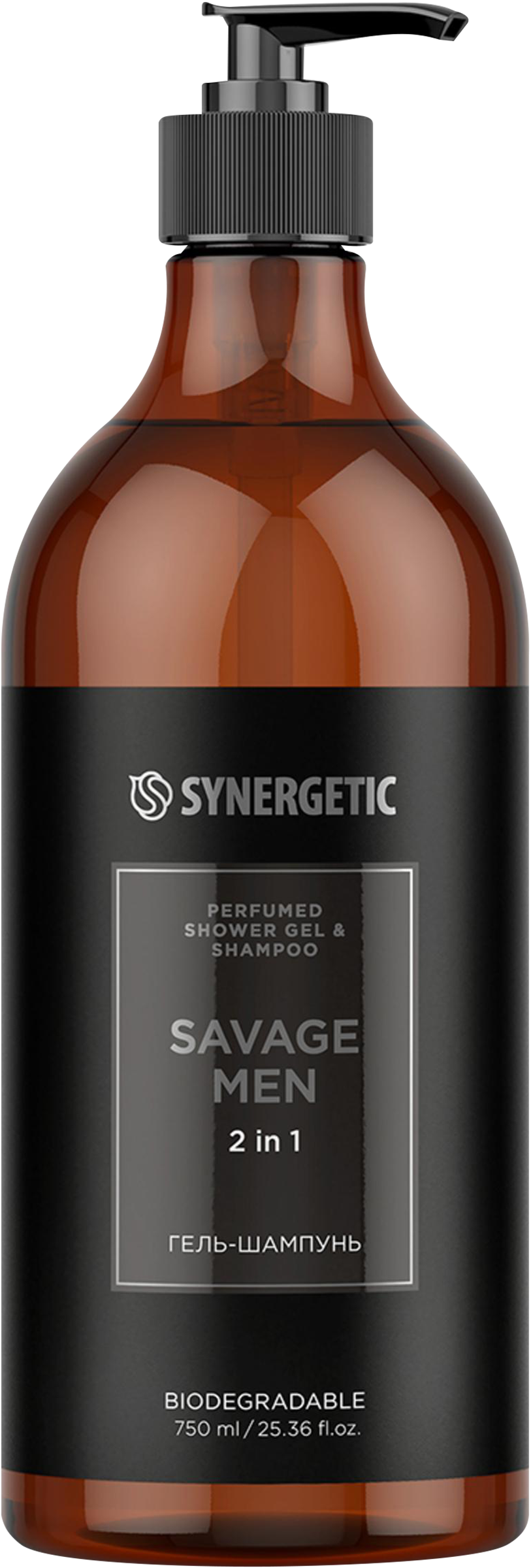 Изображение товара Гель для душа мужской SYNERGETIC 2в1 Savage Men, 750мл