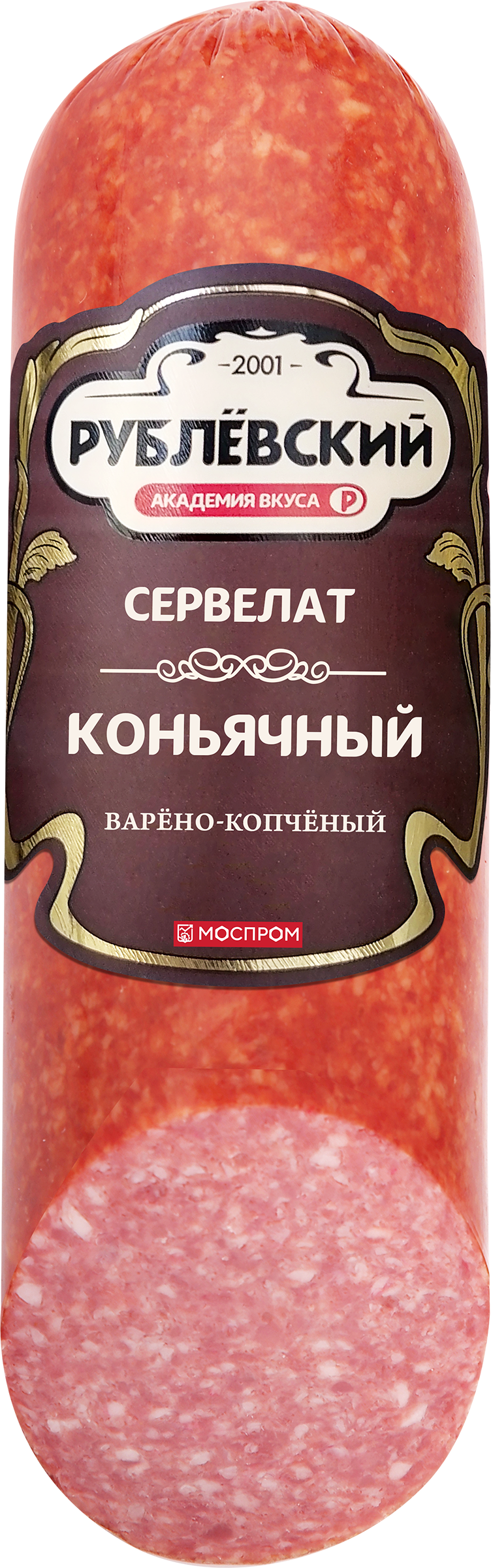 Изображение товара Колбаса копчено-вареная РУБЛЁВСКИЙ Сервелат Коньячный, 300г