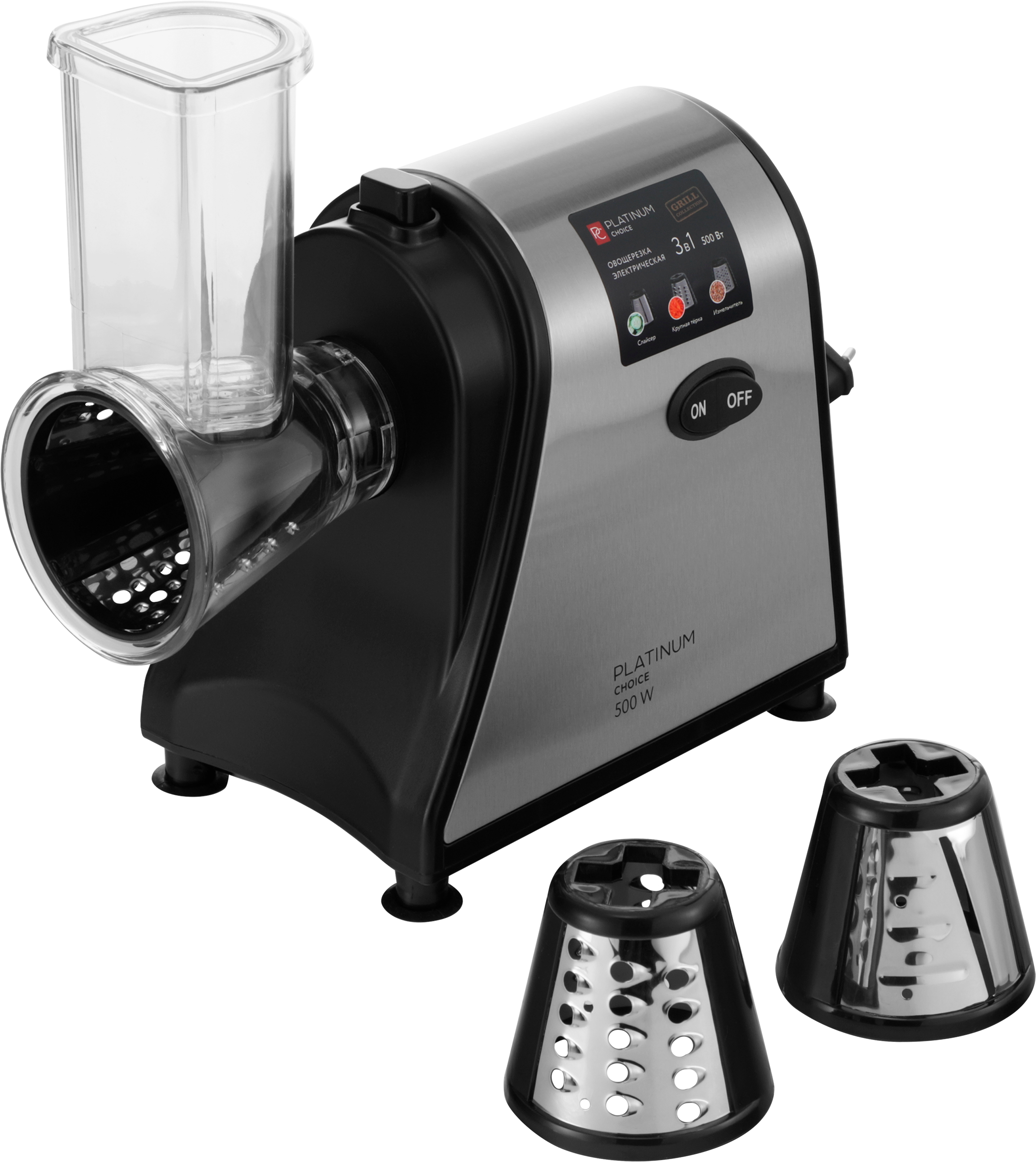 Изображение товара PLATINUM CHOICE овощерезка 500Вт VSS-97 2-3 кг/мин, 3 программы