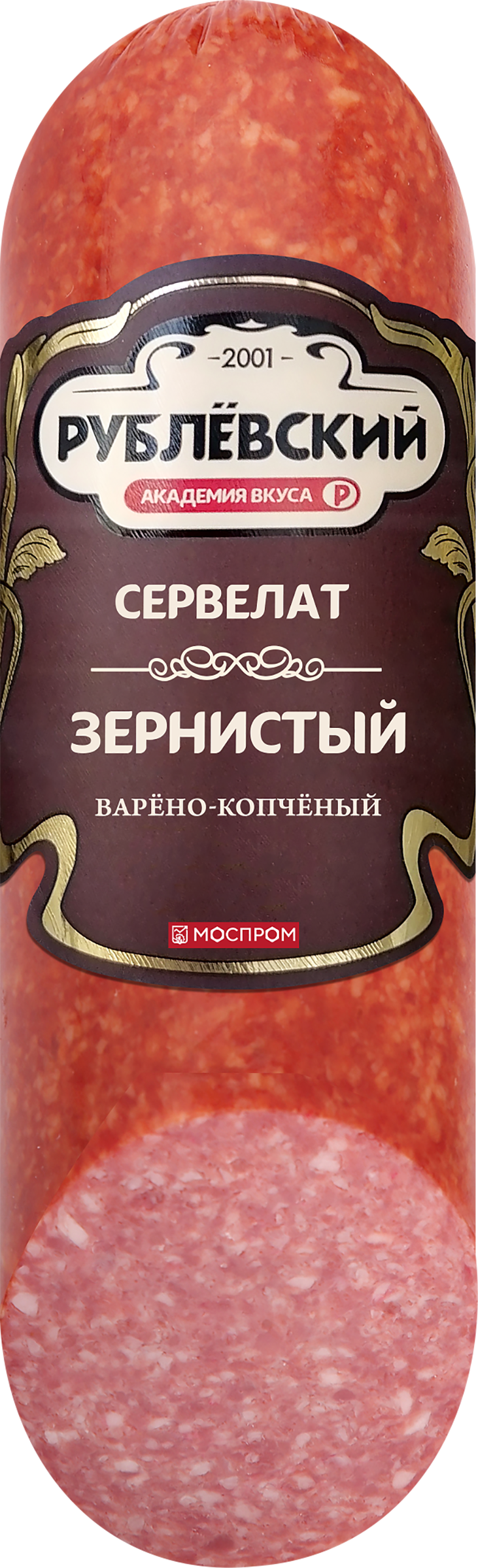 Изображение товара Колбаса копчено-вареная РУБЛЁВСКИЙ Сервелат зернистый 300г высокое качество
