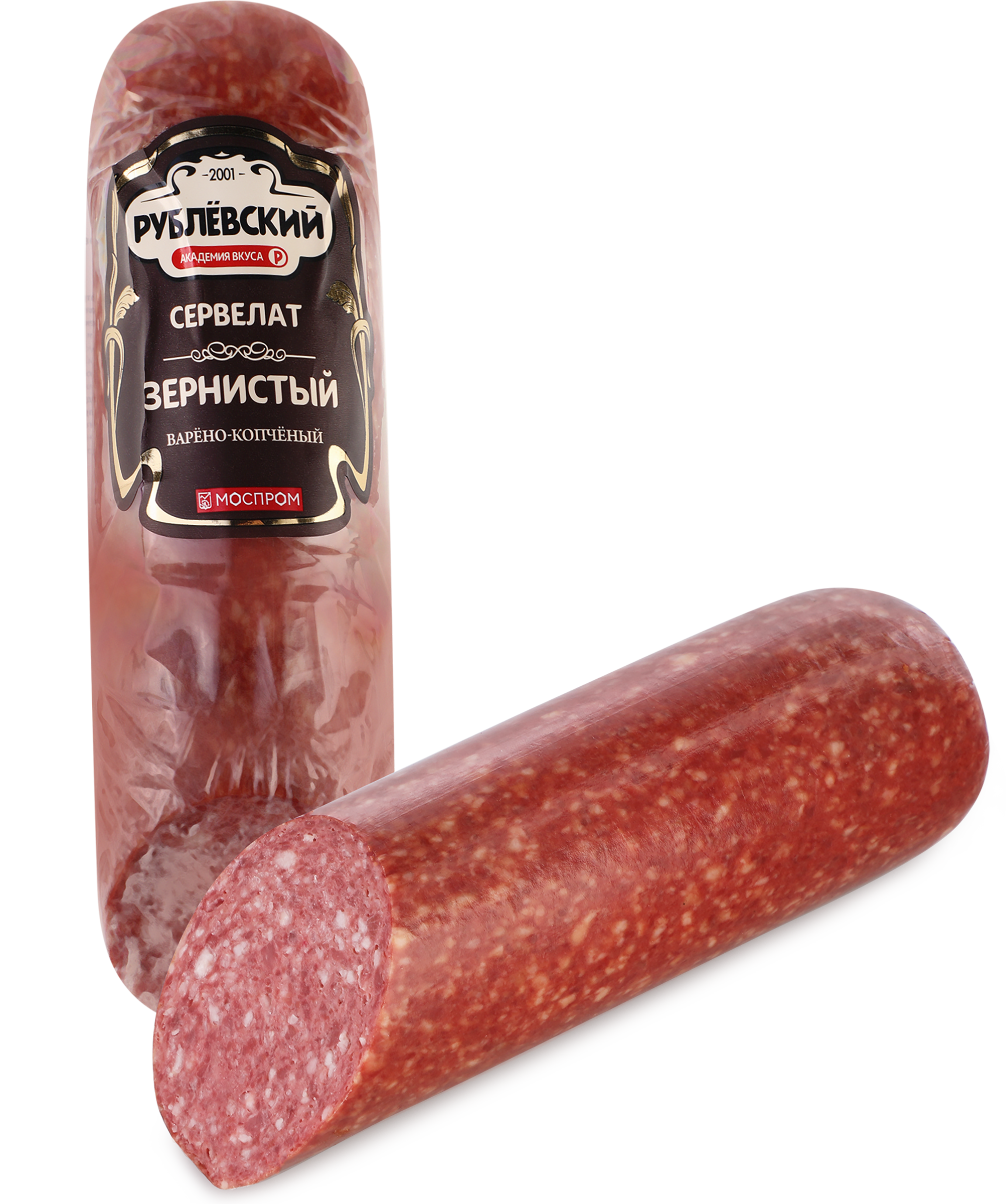 Изображение товара Колбаса копчено-вареная РУБЛЁВСКИЙ Сервелат зернистый 300г высокое качество
