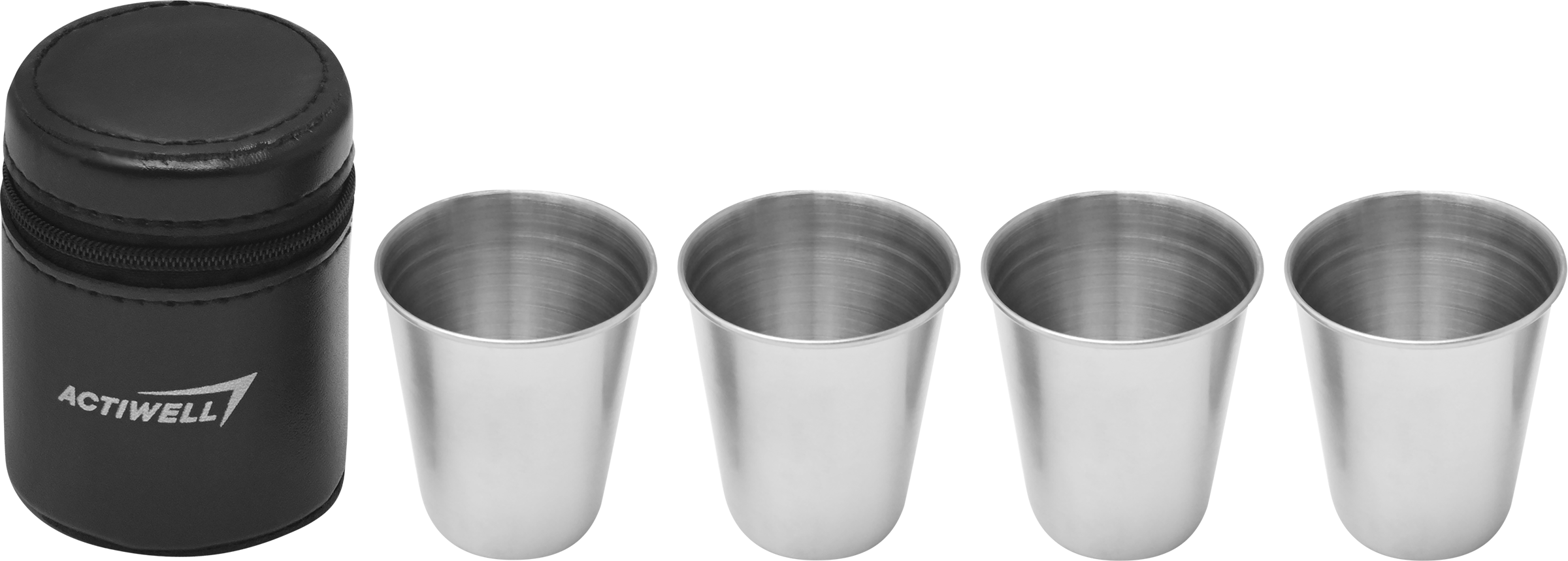 Изображение товара Набор стопок ACTIWELL в чехле, нержавеющая сталь, Арт. GV88160813-012, 4шт