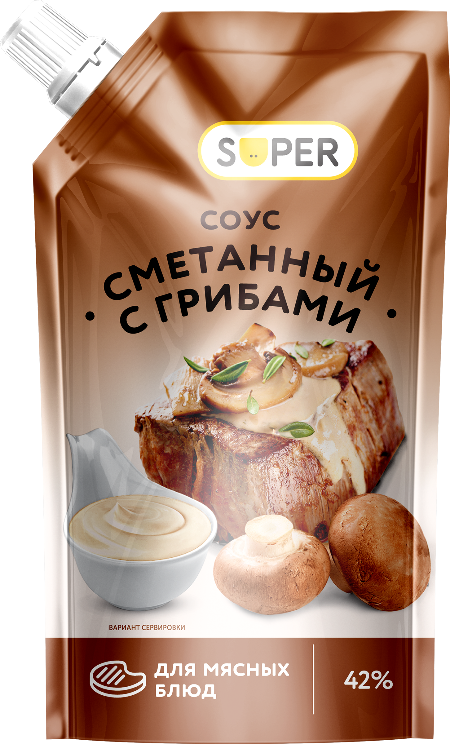 Изображение товара Соус Сметанный с грибами 42% 233г SUPER