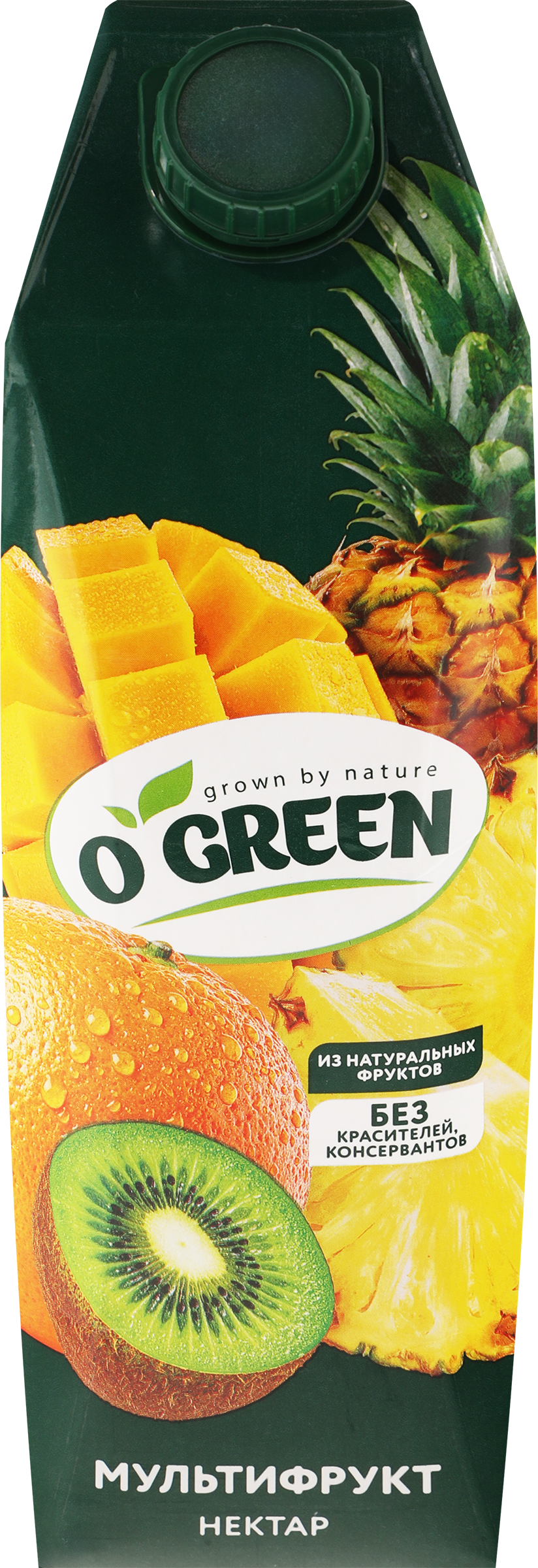 Изображение товара Нектар O'GREEN Мультифруктовый 1л в упаковке Тетра-пак