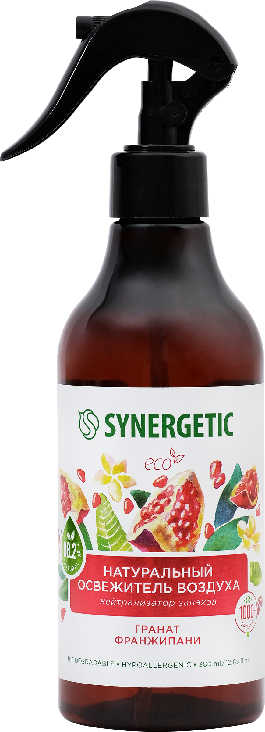 Изображение товара Освежитель воздуха SYNERGETIC Гранат и франжипан, длительный эффект, безопасный для использования