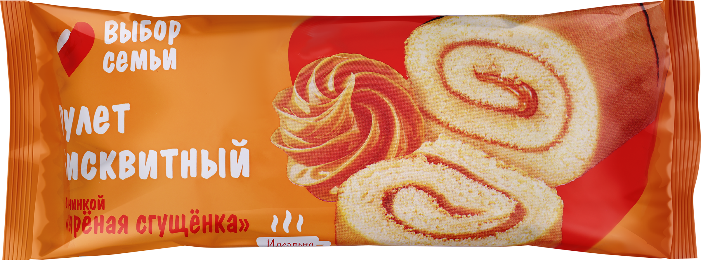 Изображение товара Рулет ВЫБОР СЕМЬИ с начинкой вареная сгущенка, 150г