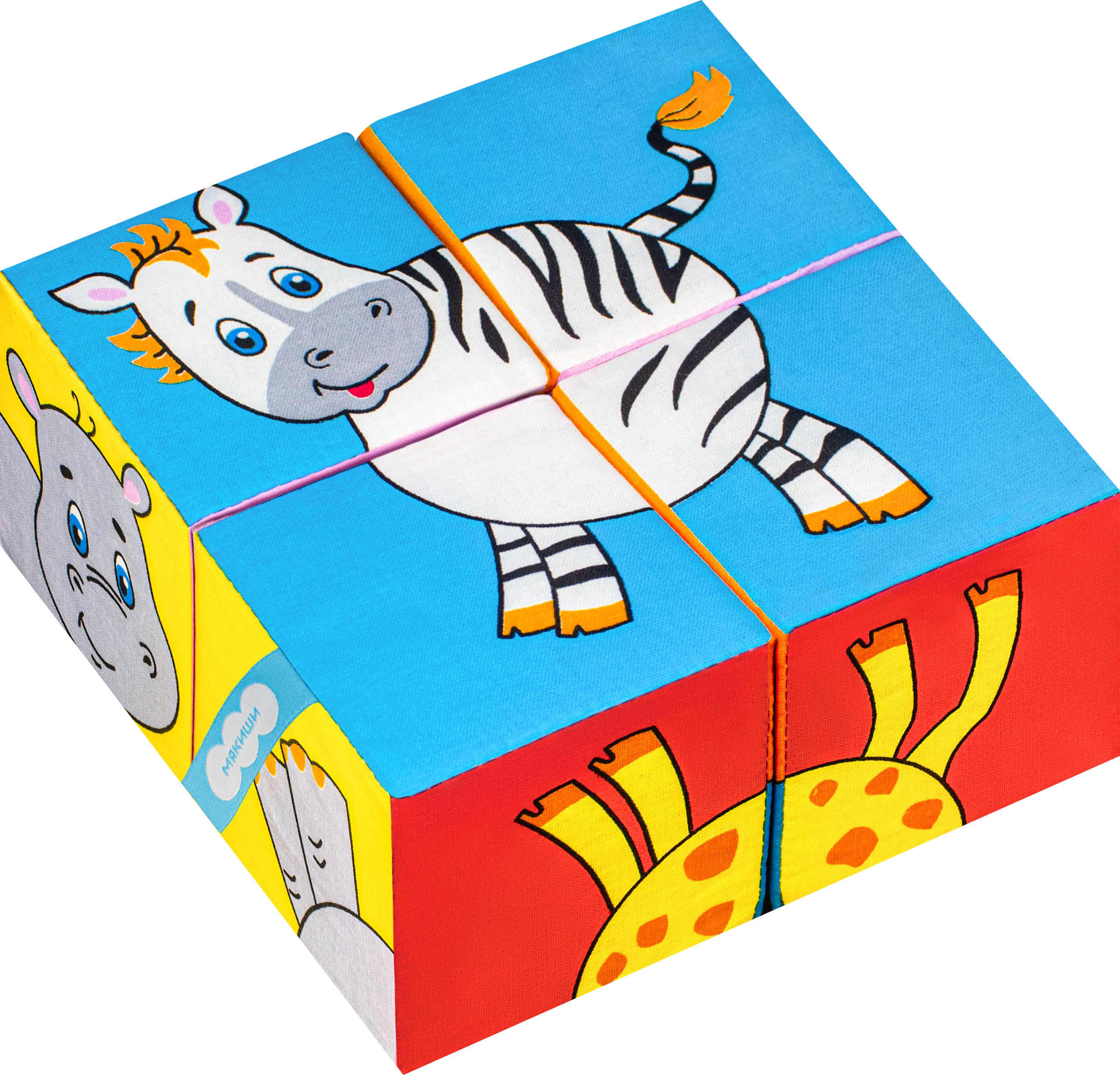 Изображение товара Игрушка МЯКИШИ Собери картинку 16см 4шт развивающая для детей Россия