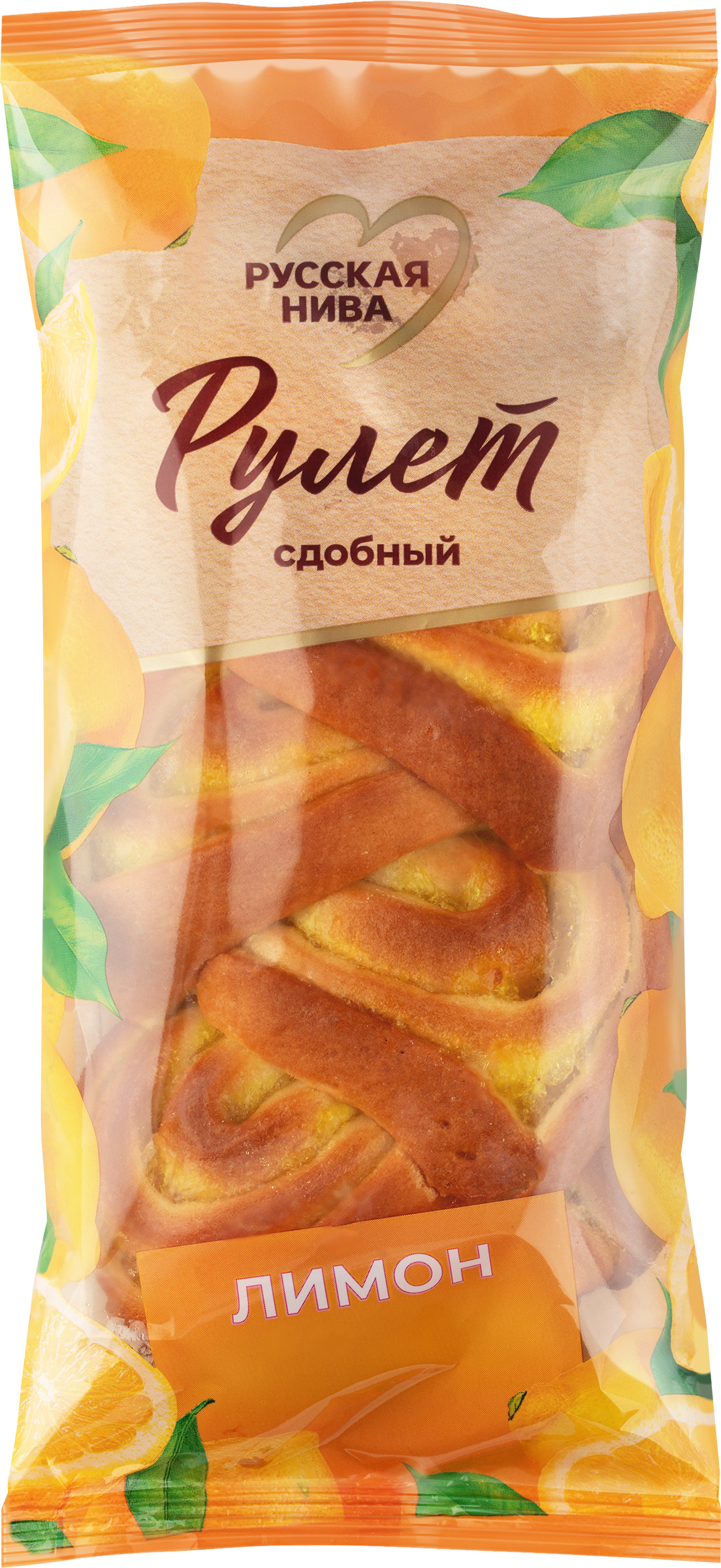 Изображение товара Рулет РУССКАЯ НИВА Лимон сдобный 784953 вкусное цитрусовое десертное изделие