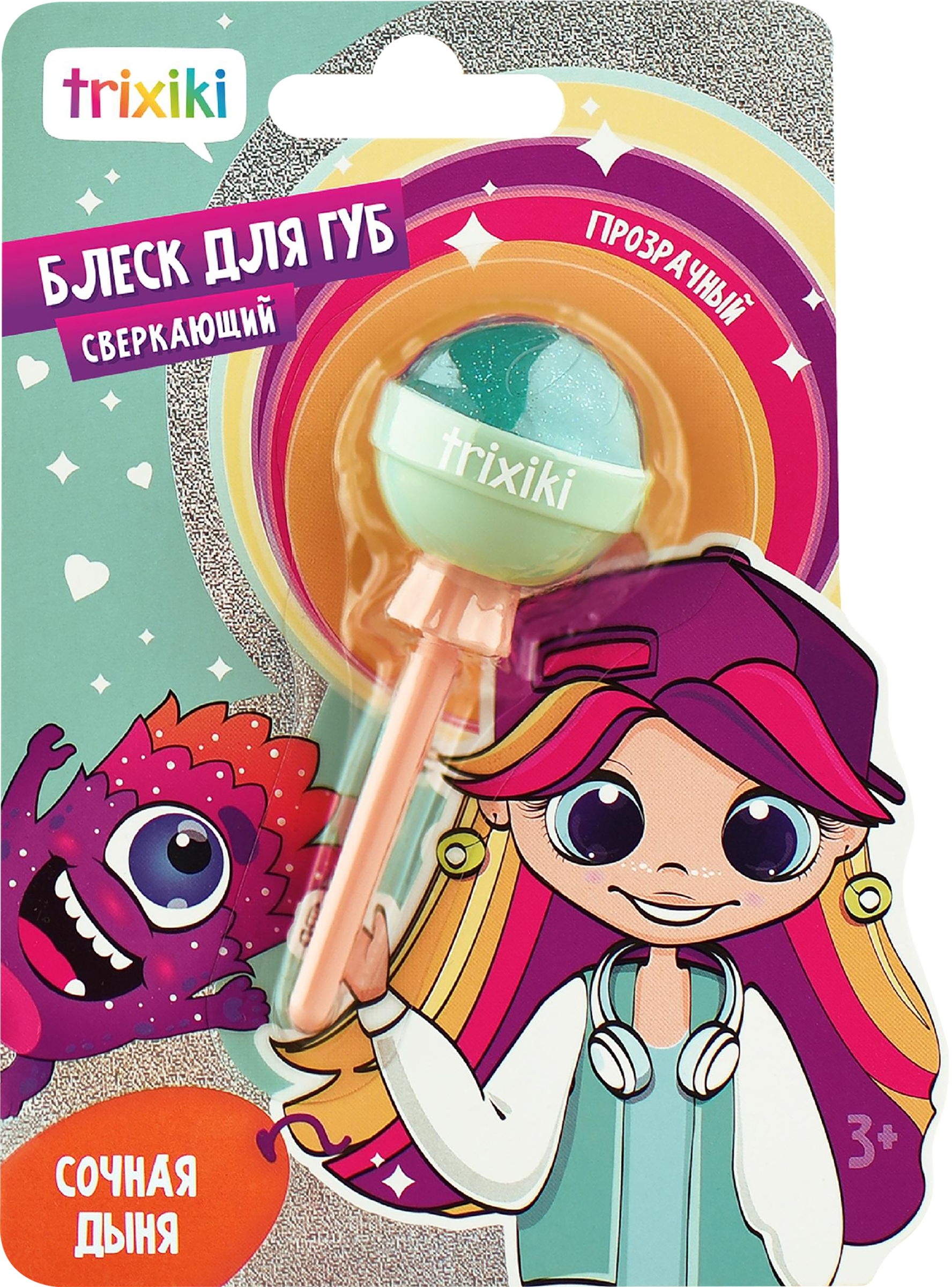 Изображение товара Детский блеск для губ TRIXIKI 3+ Арт. 32422/12 безопасный яркий уход
