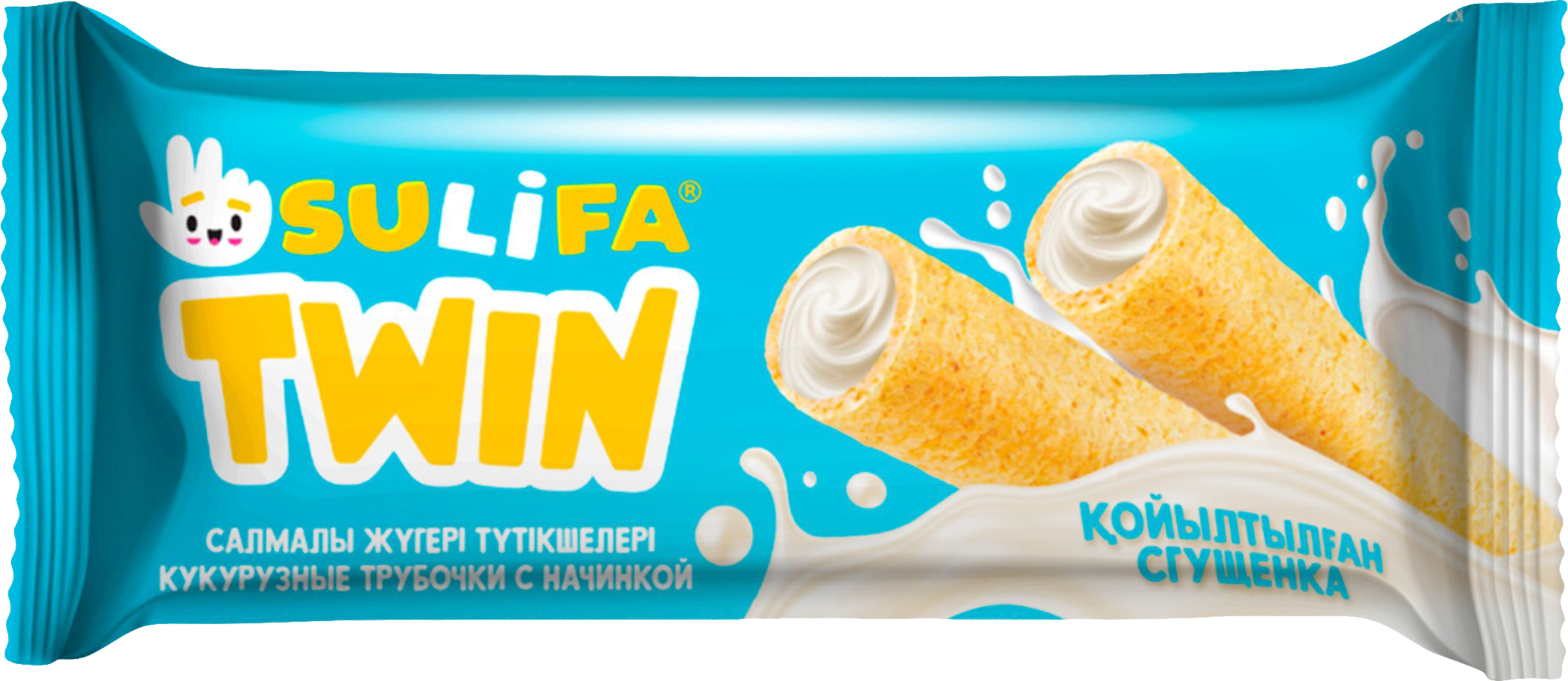 Изображение товара Трубочки SULIFA Твин кукурузные с молочно-кремовой начинкой, 18г