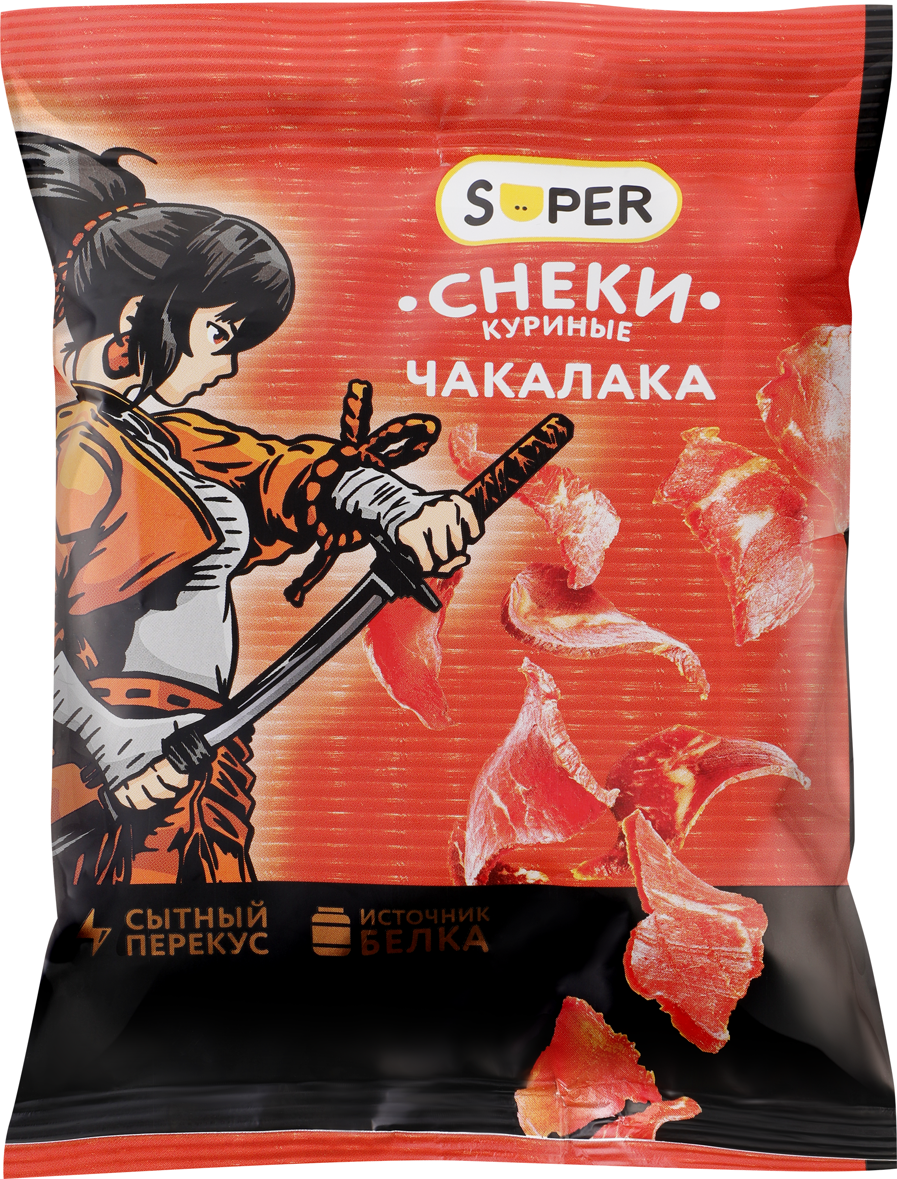 Изображение товара Снеки сырокопченые SUPER Чакалака из курицы 70г натуральная закуска