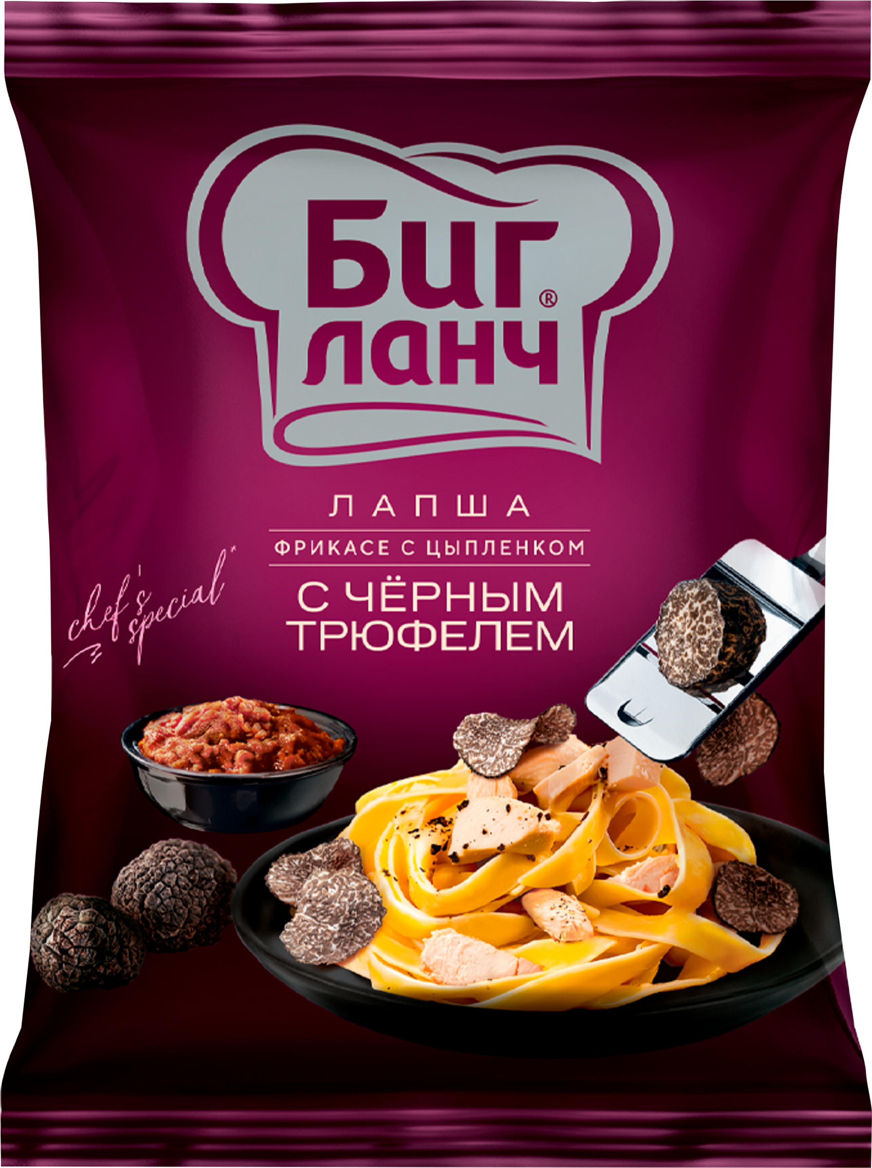 Изображение товара Лапша БИГ ЛАНЧ Цыпленок фрикасе с черным трюфелем 75г