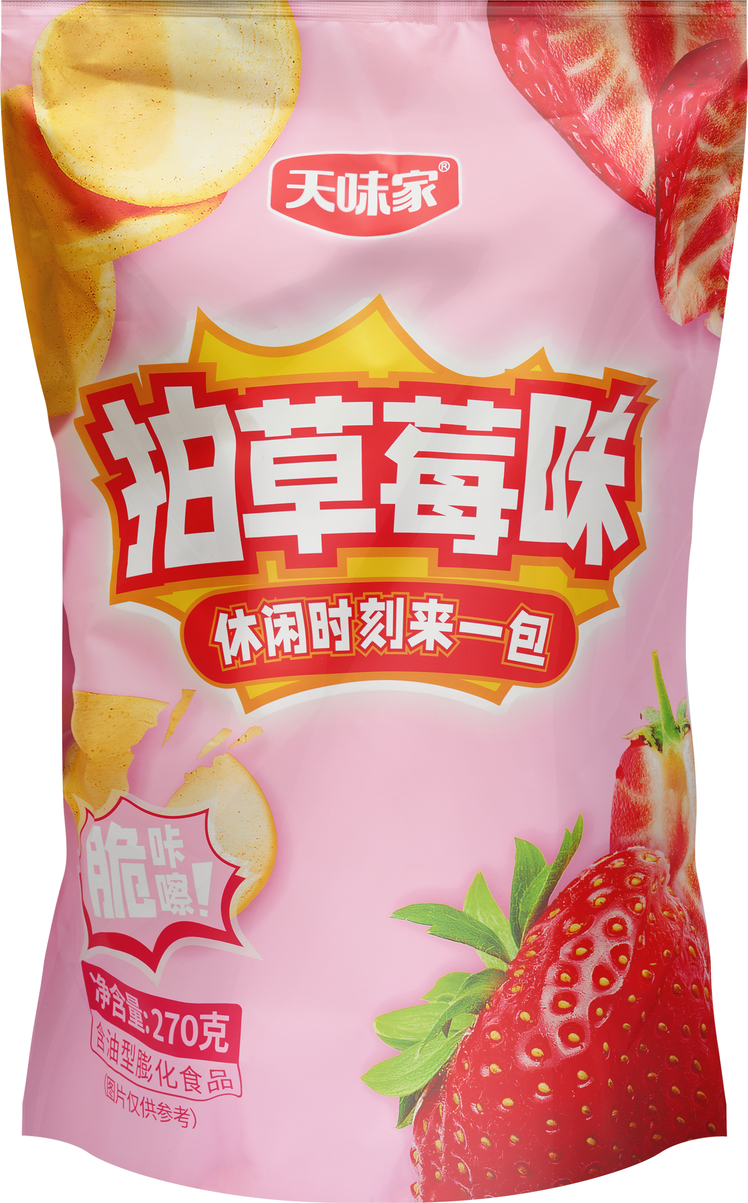 Изображение товара Чипсы Тяньвейцзя 270Г Из Батата Со Вкусом Клубники