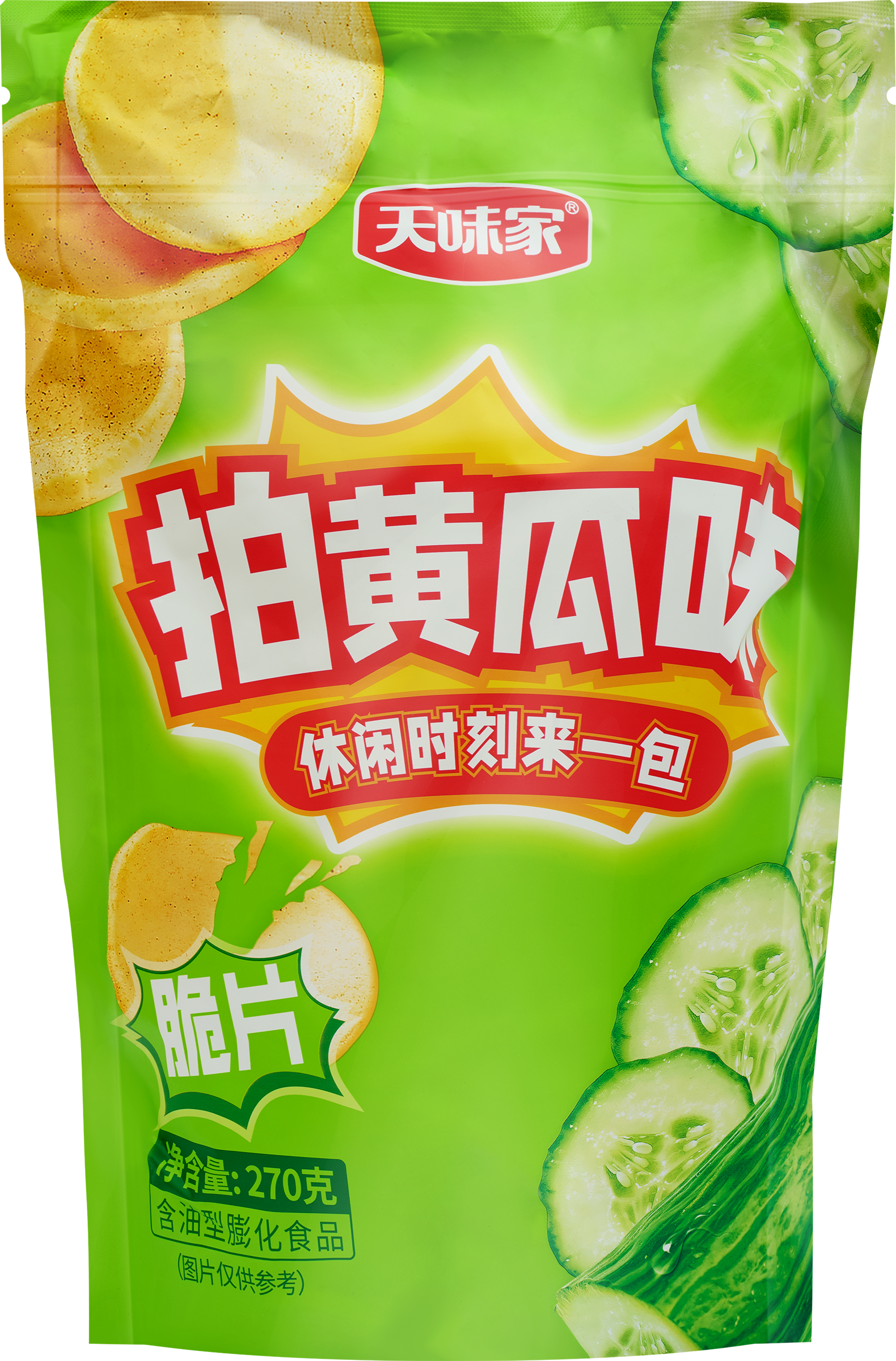 Изображение товара Чипсы Тяньвейцзя 270Г Из Батата Со Вкусом Огурца