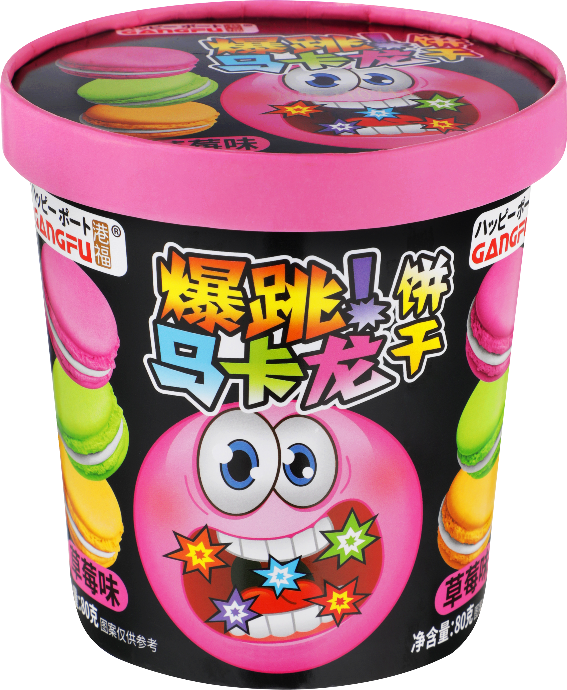 Изображение товара Печенье-сэндвич GANG-FU Macaron с клубничным вкусом, 80г