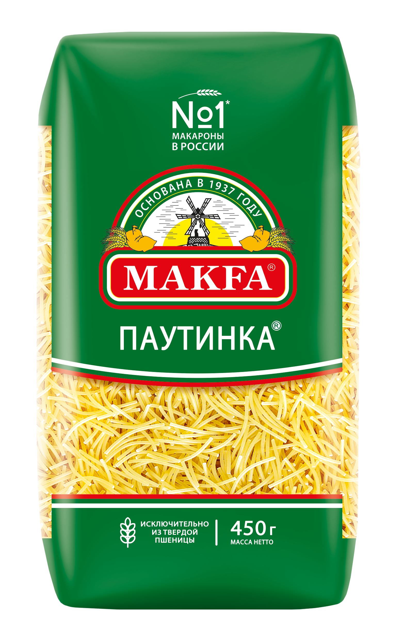 Изображение товара Макароны MAKFA Вермишель тонкая высший сорт, 450г