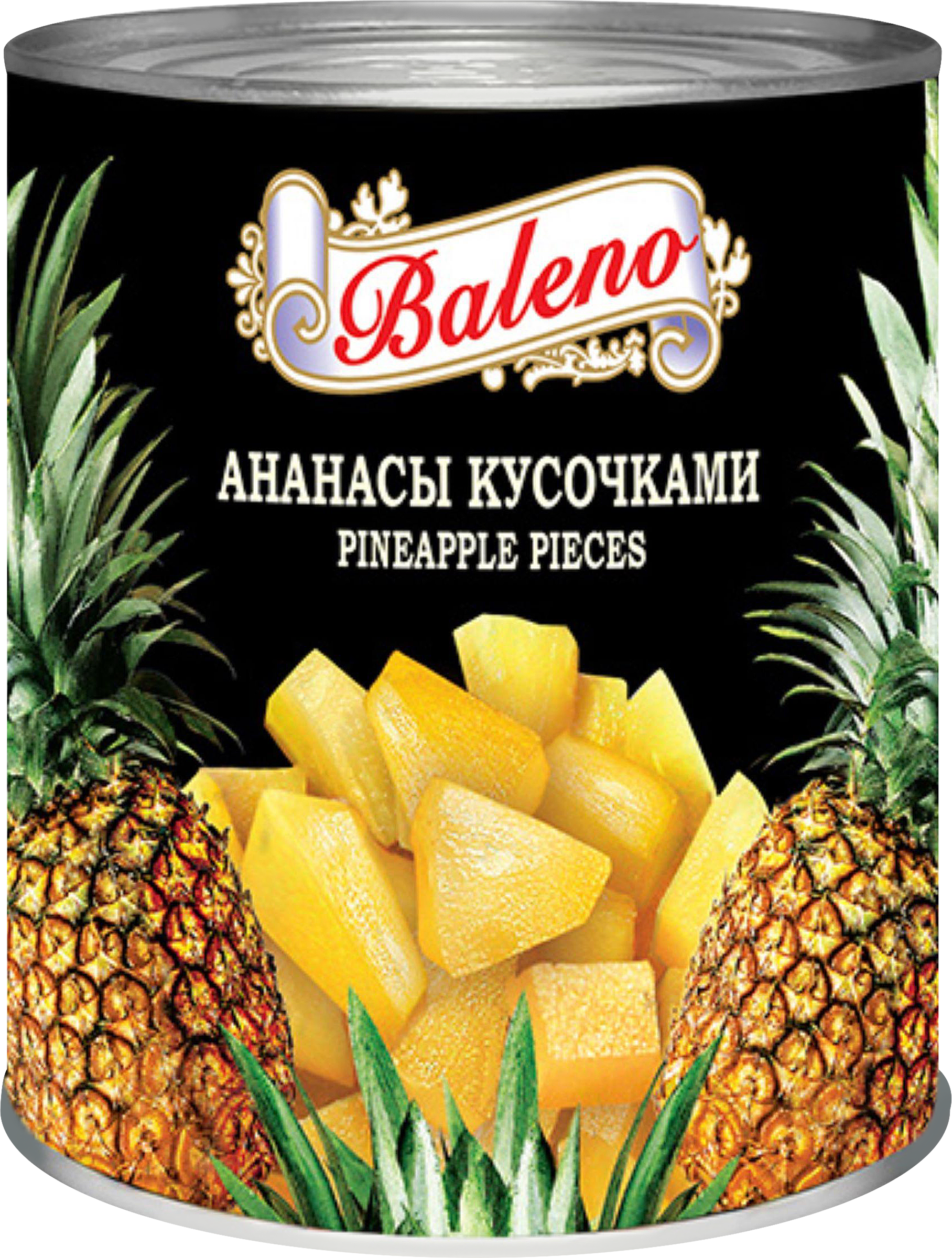 Изображение товара Ананасы консервированные кусочки в сиропе BALENO 580 мл - натуральный продукт для десертов