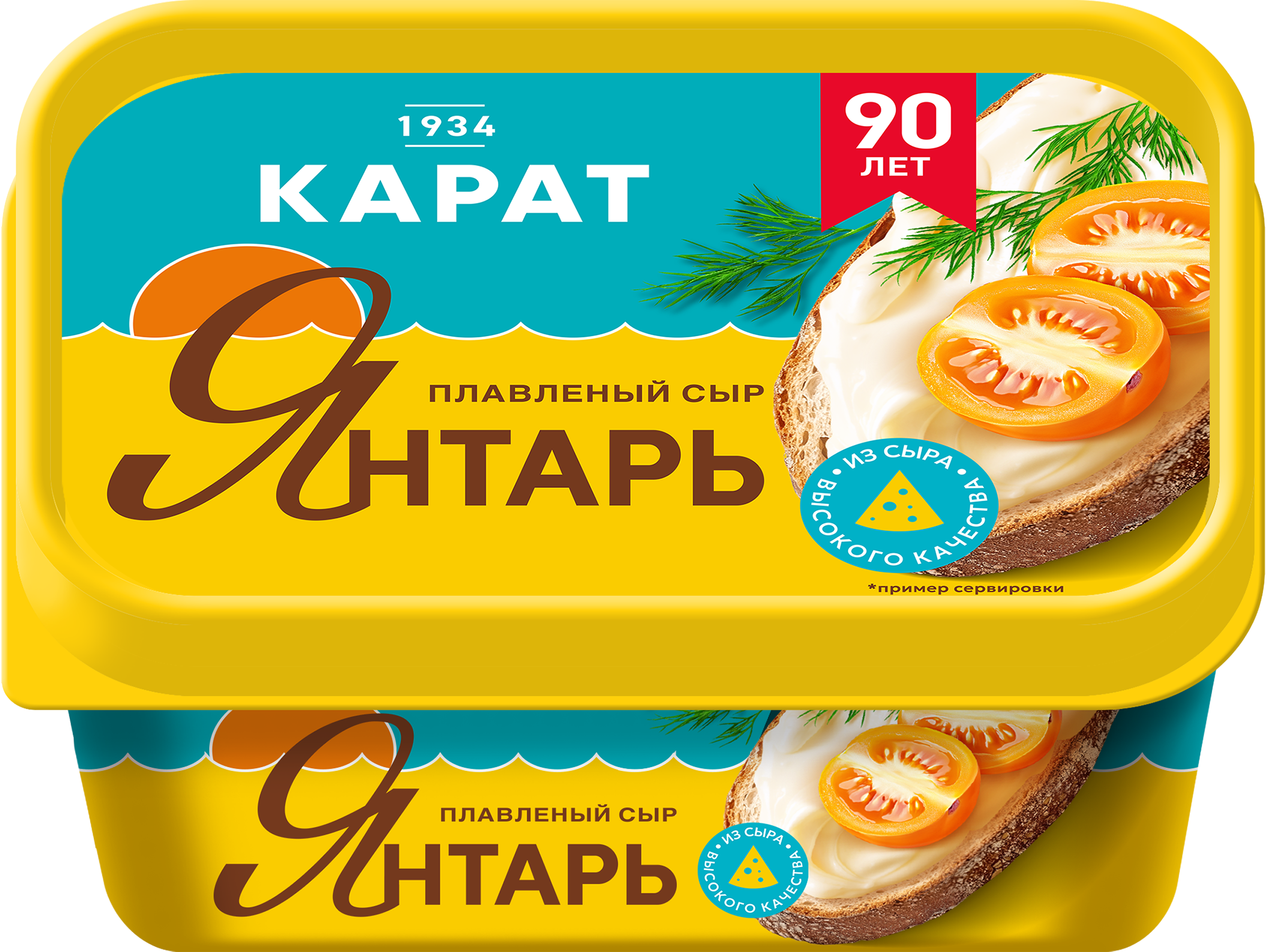 Изображение товара Сыр плавленый КАРАТ Янтарь 45%, без змж, 400г