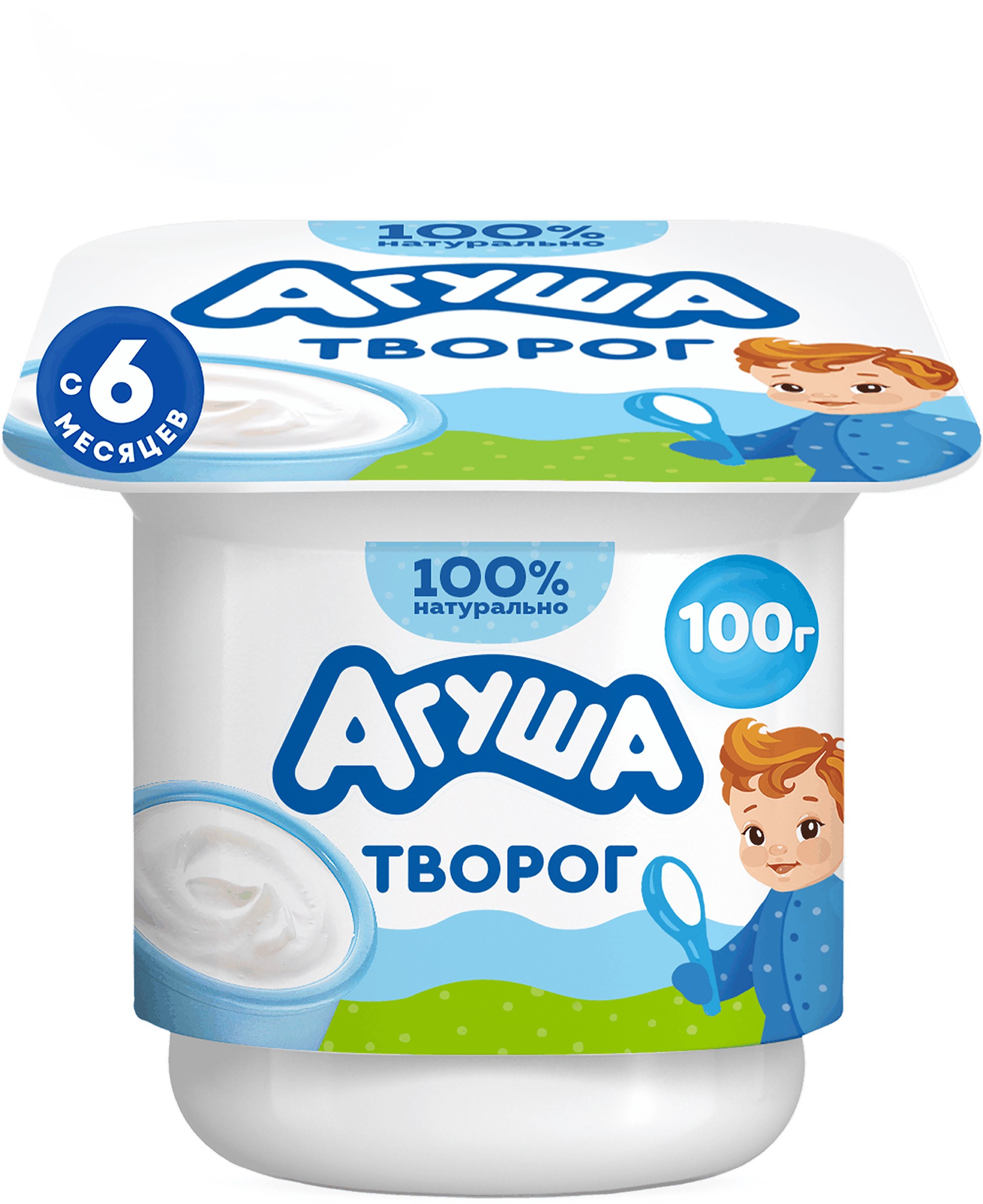 Изображение товара Творог детский АГУША Первая ложка 4,5% без змж, 100г, для малышей с 6 месяцев