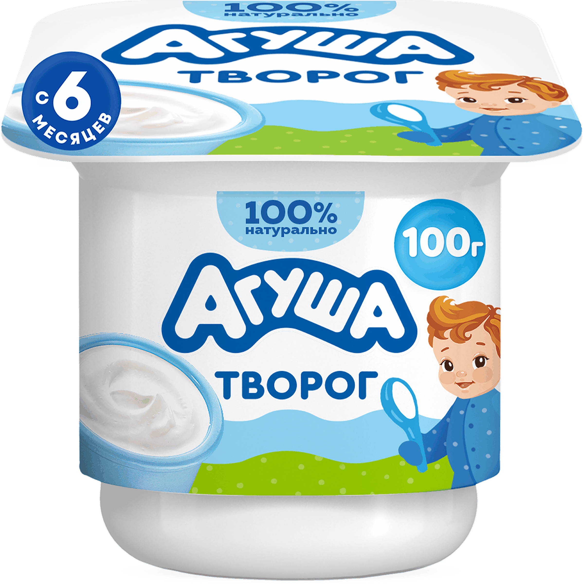 Изображение товара Творог детский АГУША Первая ложка 4,5% без змж, 100г, для малышей с 6 месяцев