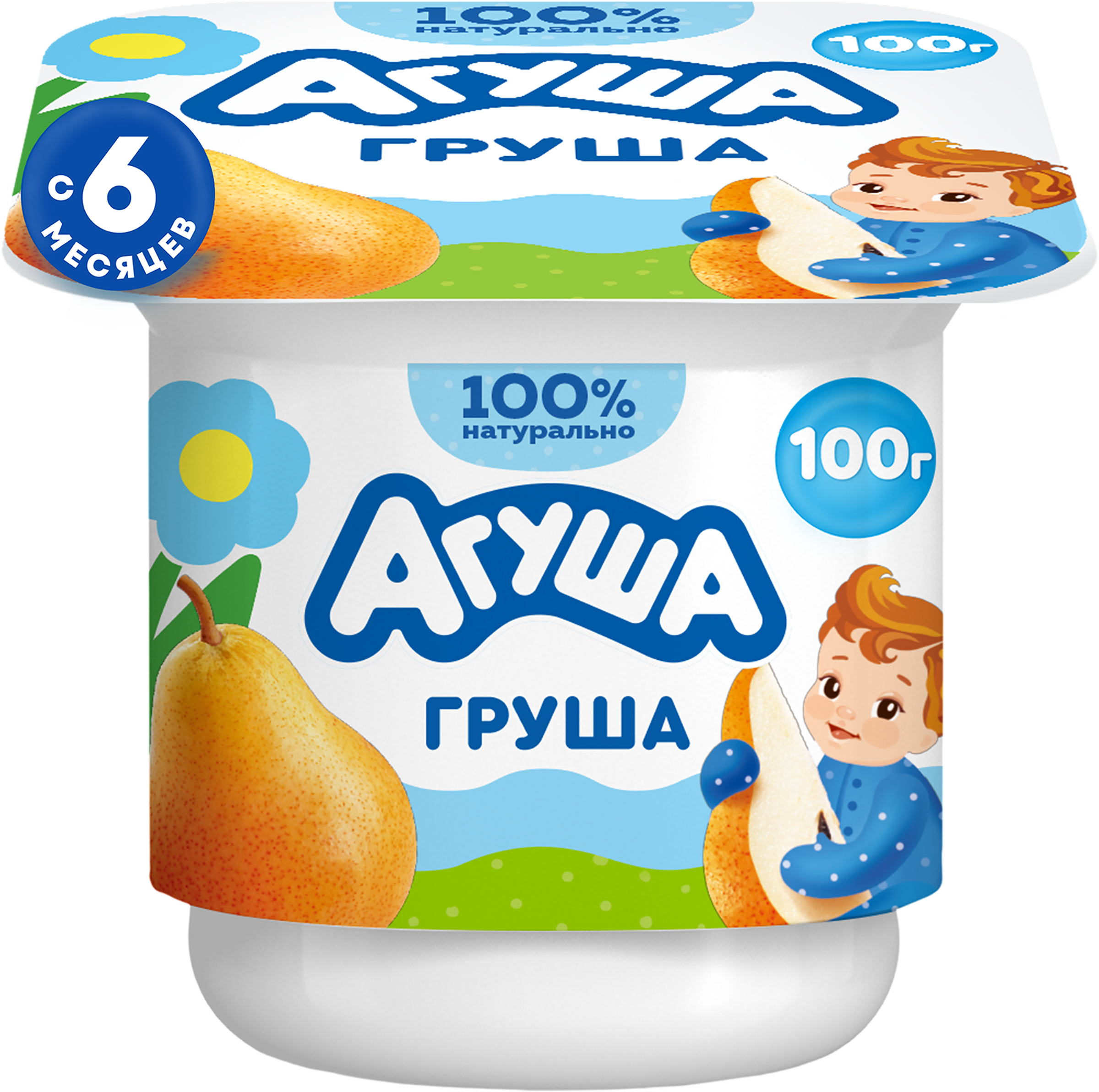 Изображение товара Детский творог АГУША Груша фруктовый 3,9% с 6 месяцев 100г натуральный