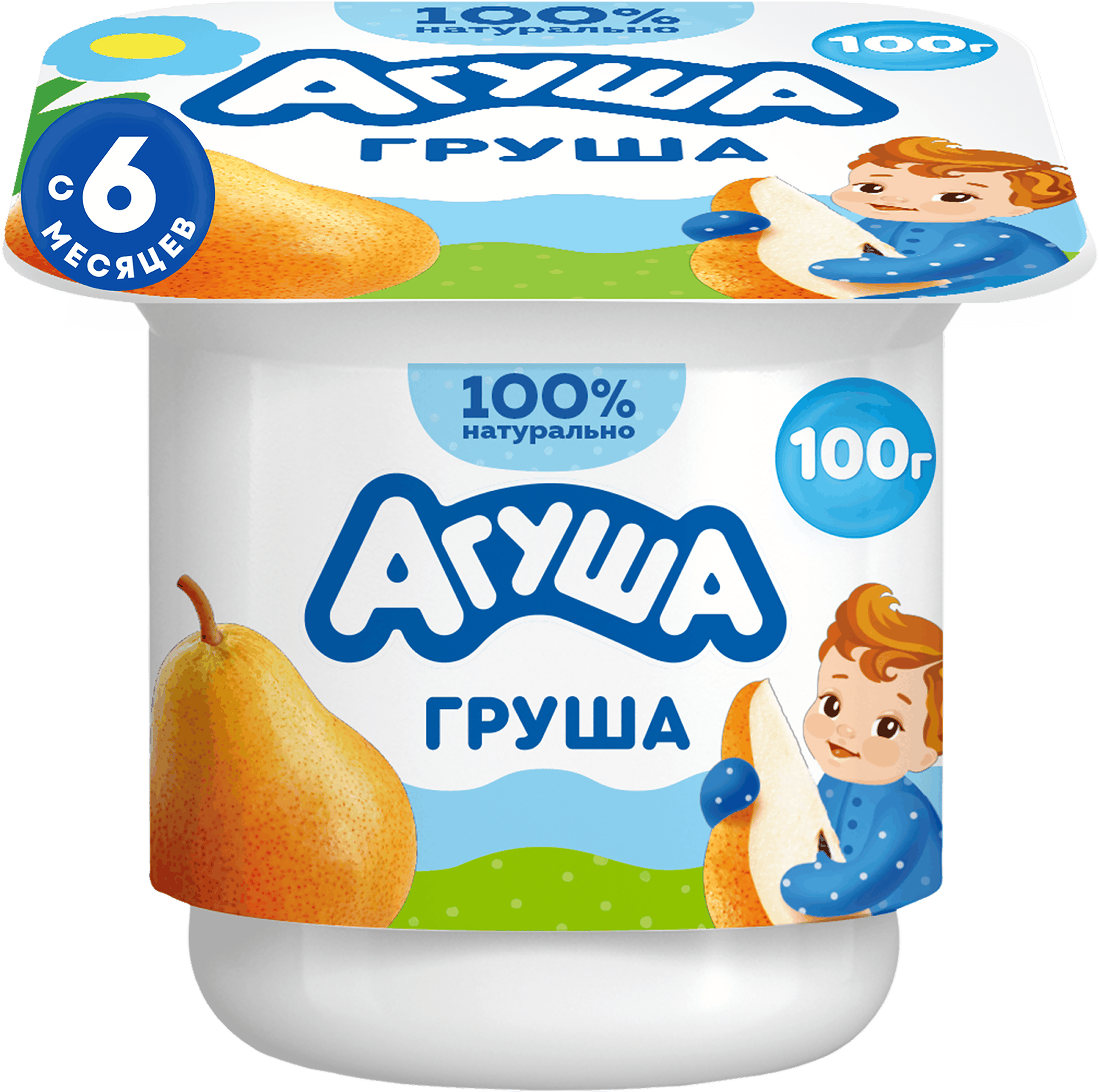 Изображение товара Детский творог АГУША Груша фруктовый 3,9% с 6 месяцев 100г натуральный