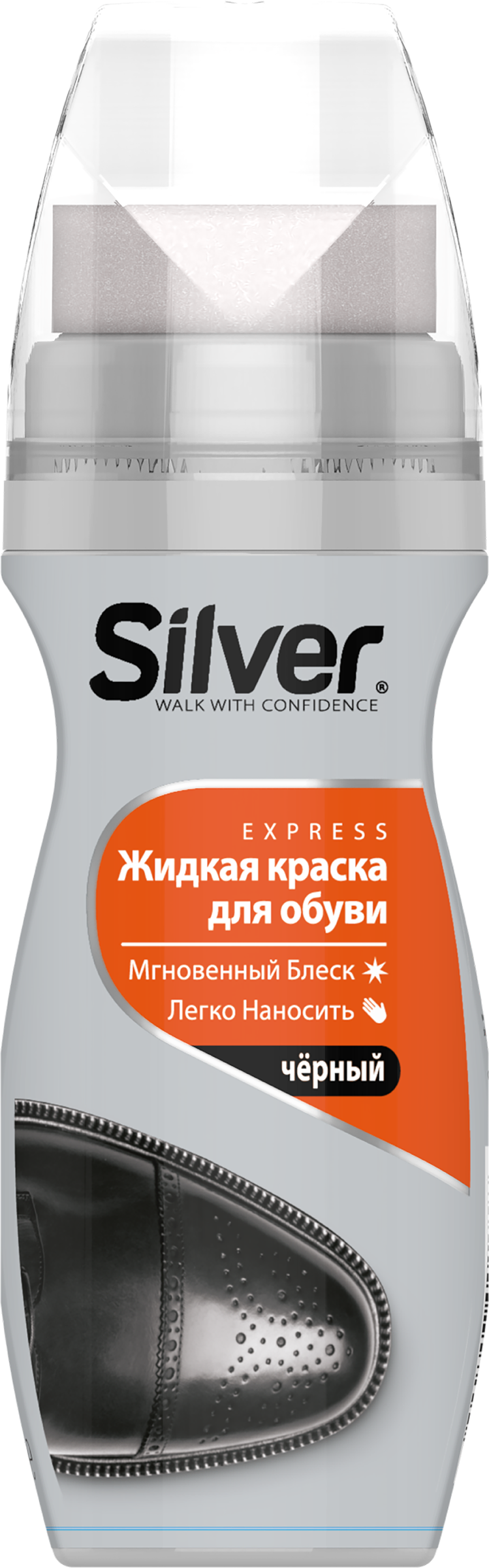 Изображение товара Жидкая крем-краска для обуви SILVER черная, 75мл