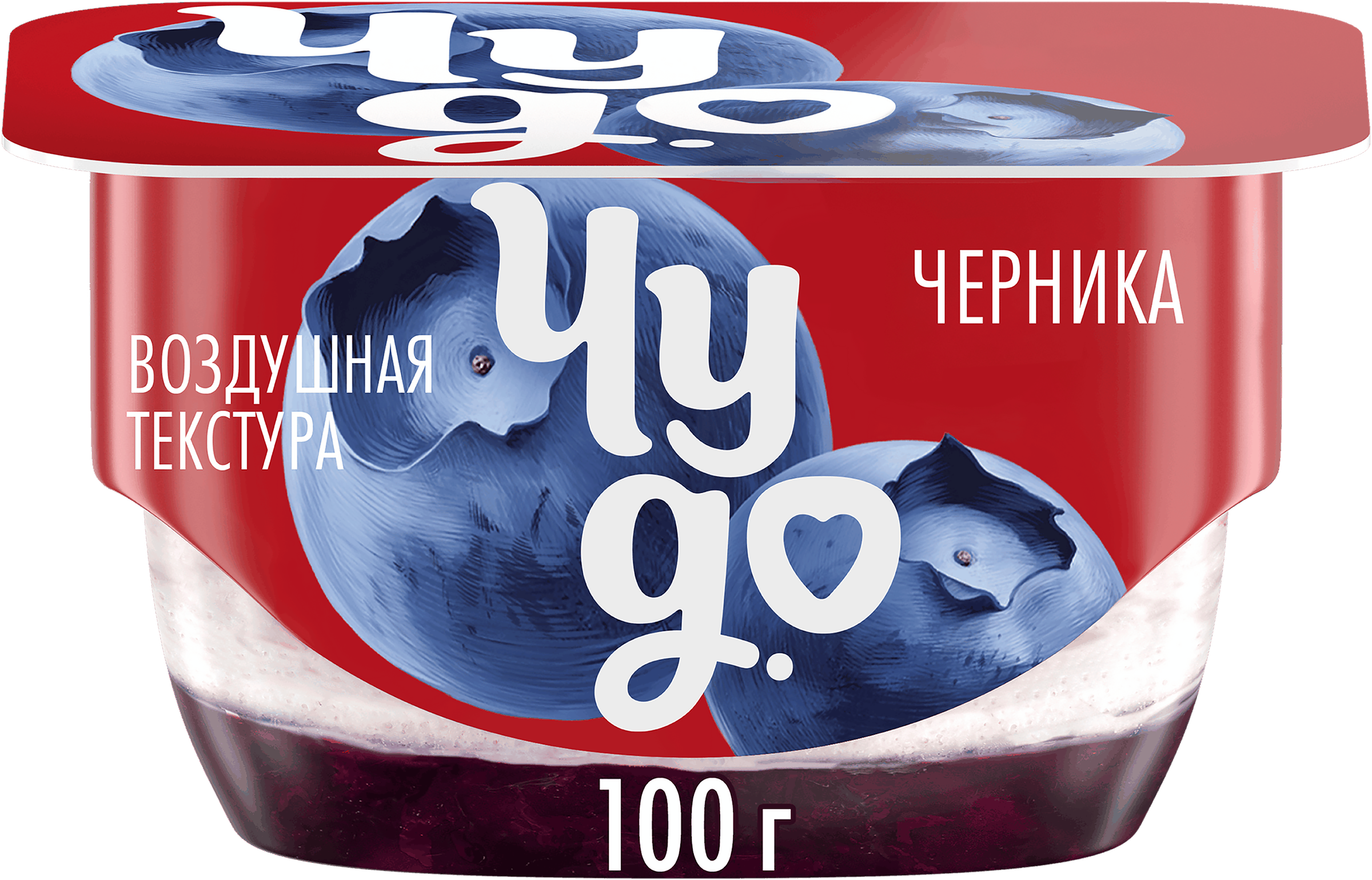 Изображение товара Десерт творожный ЧУДО Черника 4,2% взбитый двухслойный без змж 100г