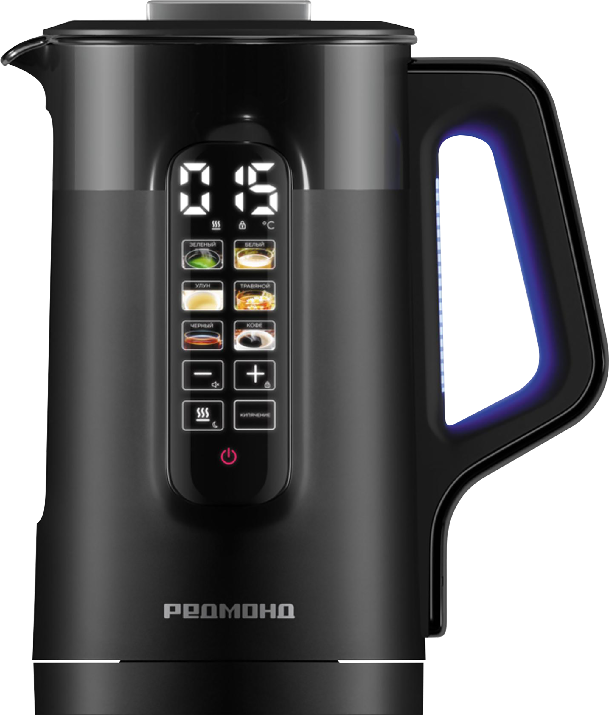 Изображение товара Чайник РЕДМОНД черный пластиково-стеклянный с сенсорным управлением и автоматическими программами