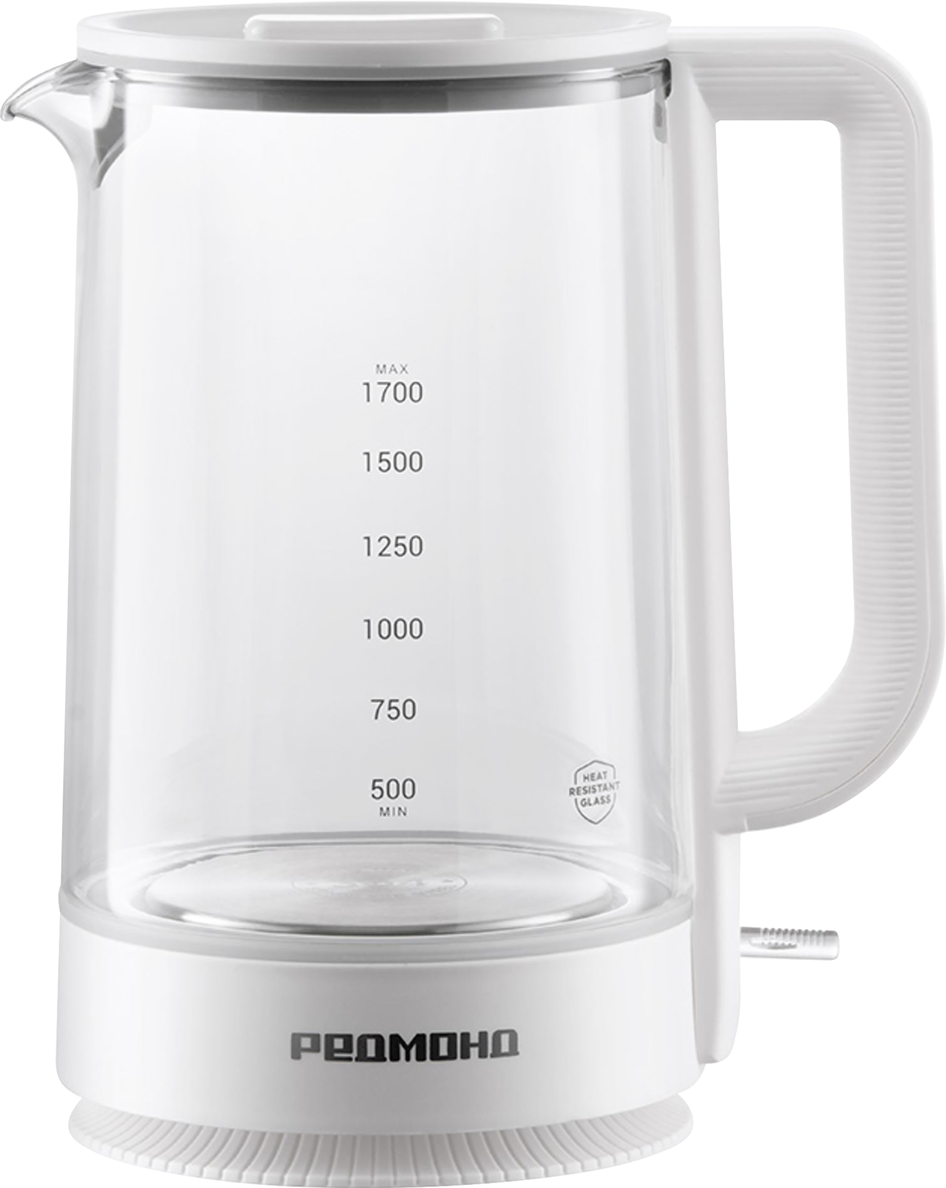 Изображение товара Чайник стеклянный РЕДМОНД белый 1.7л с подсветкой