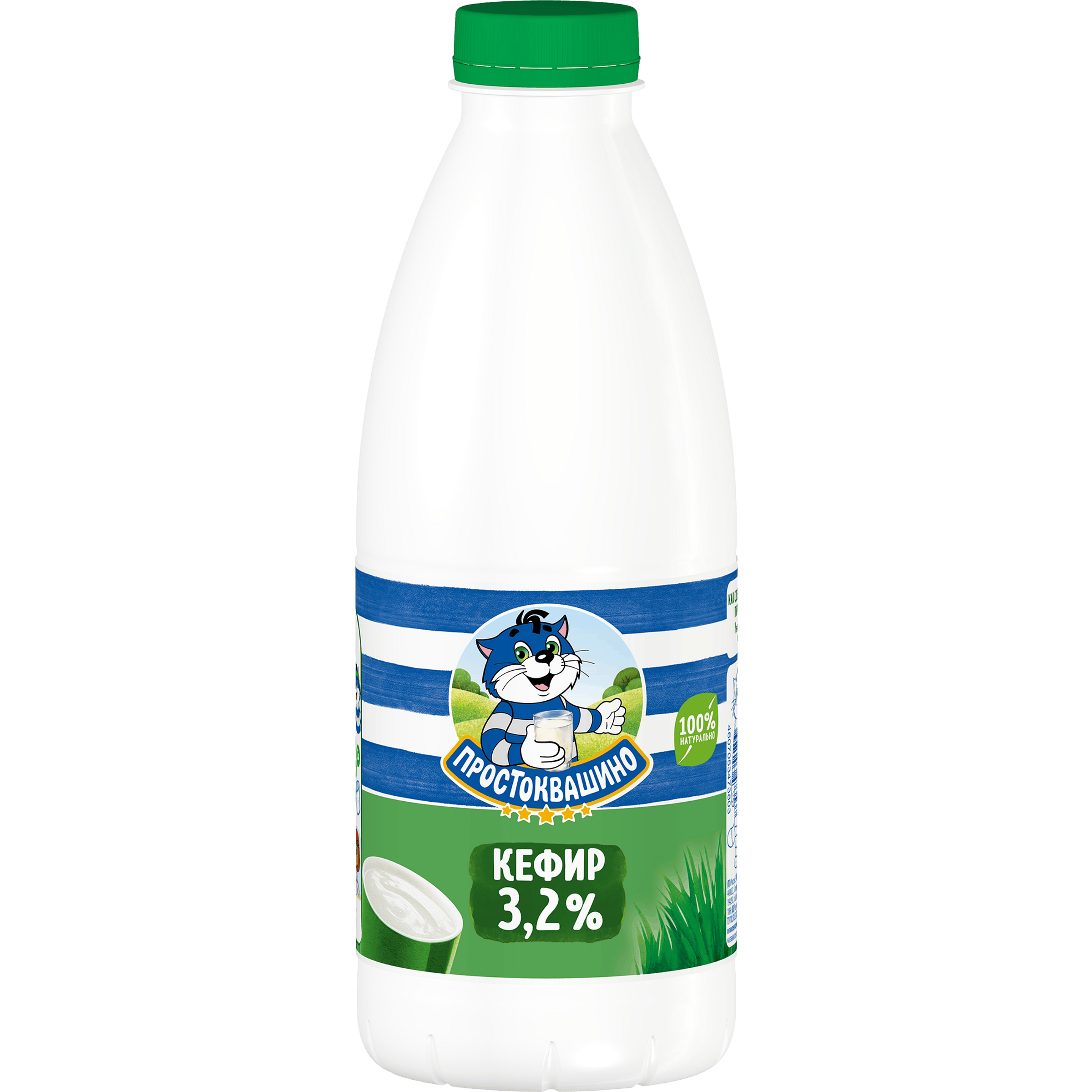 Изображение товара Кефир ПРОСТОКВАШИНО 3,2% без змж, 930г натуральный кисломолочный напиток