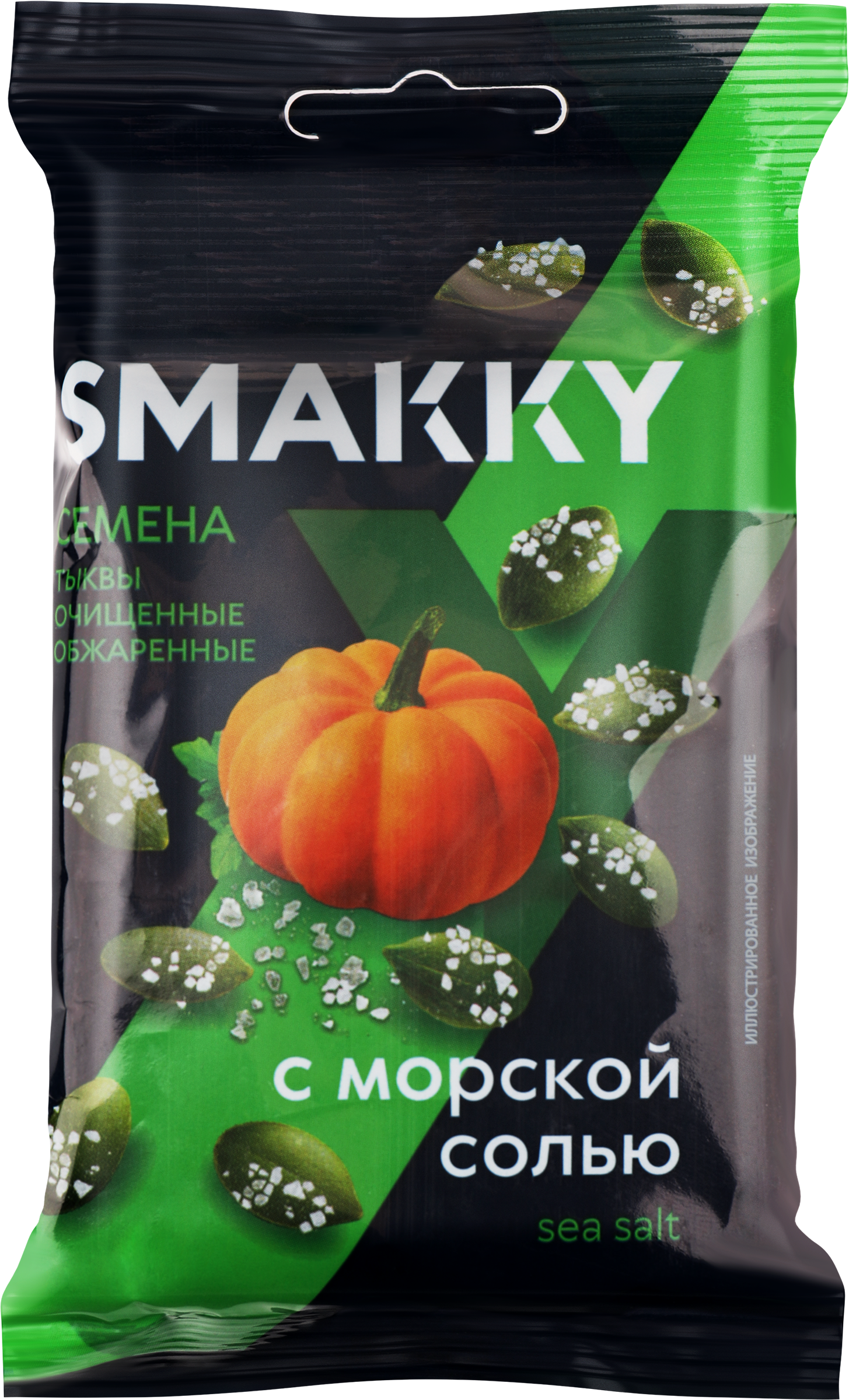 Изображение товара Семена тыквы SMAKKY жареные с морской солью, очищенные, 40г