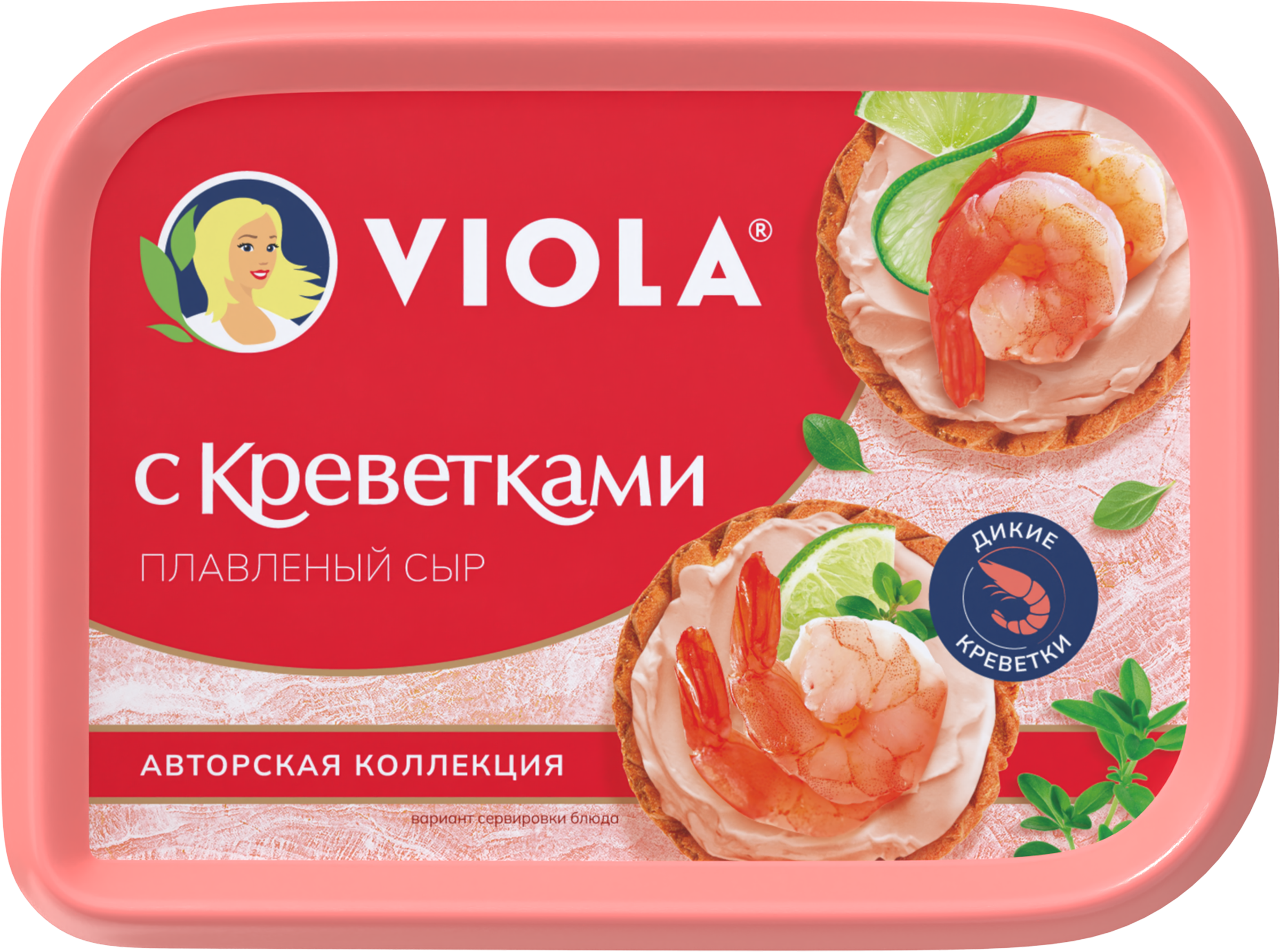 Изображение товара Сыр плавленый VIOLA с креветками 35% 190г сливочный без змж