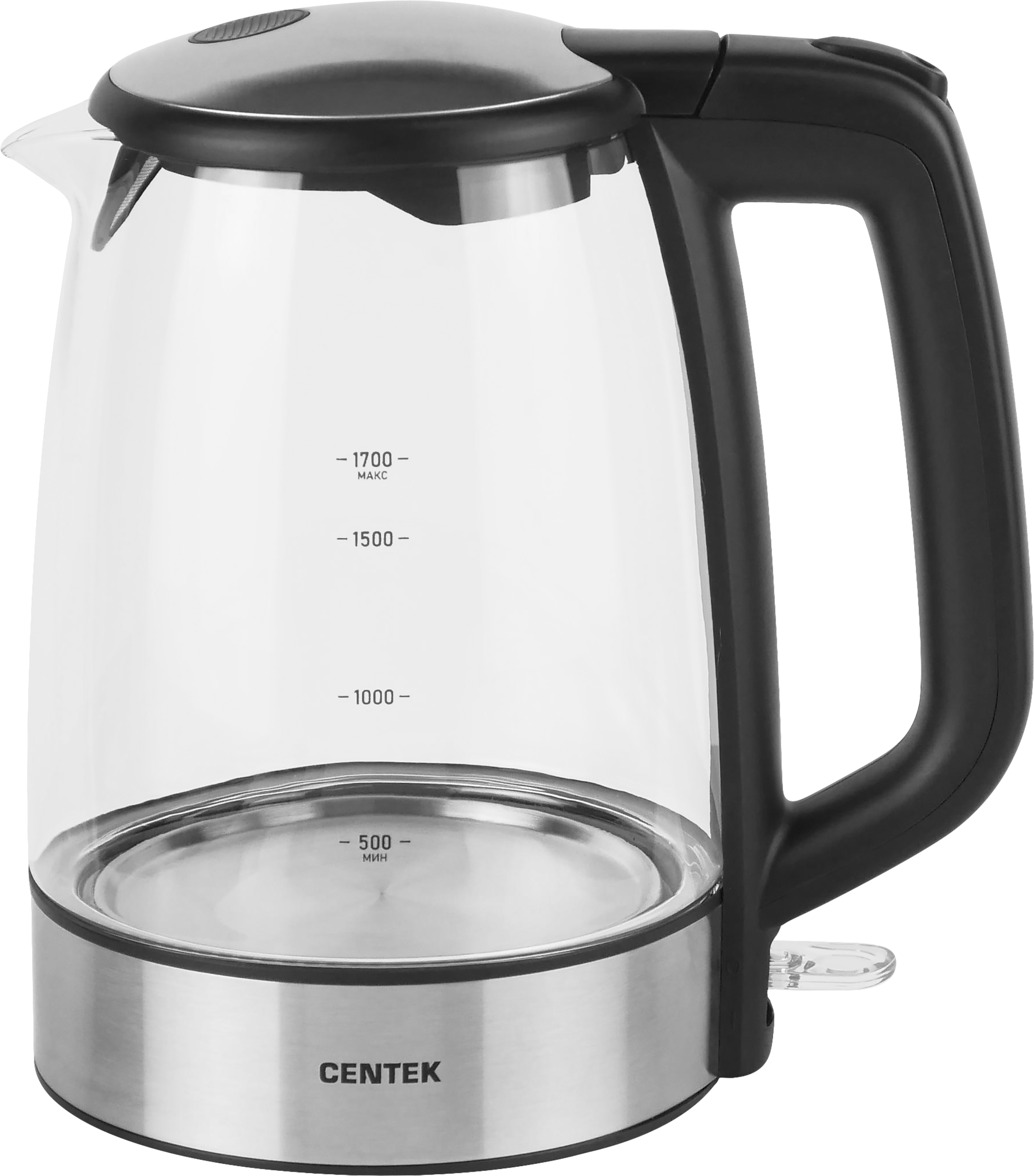 Изображение товара Чайник CENTEK стекло 1.7л с LED подсветкой и фильтром от накипи