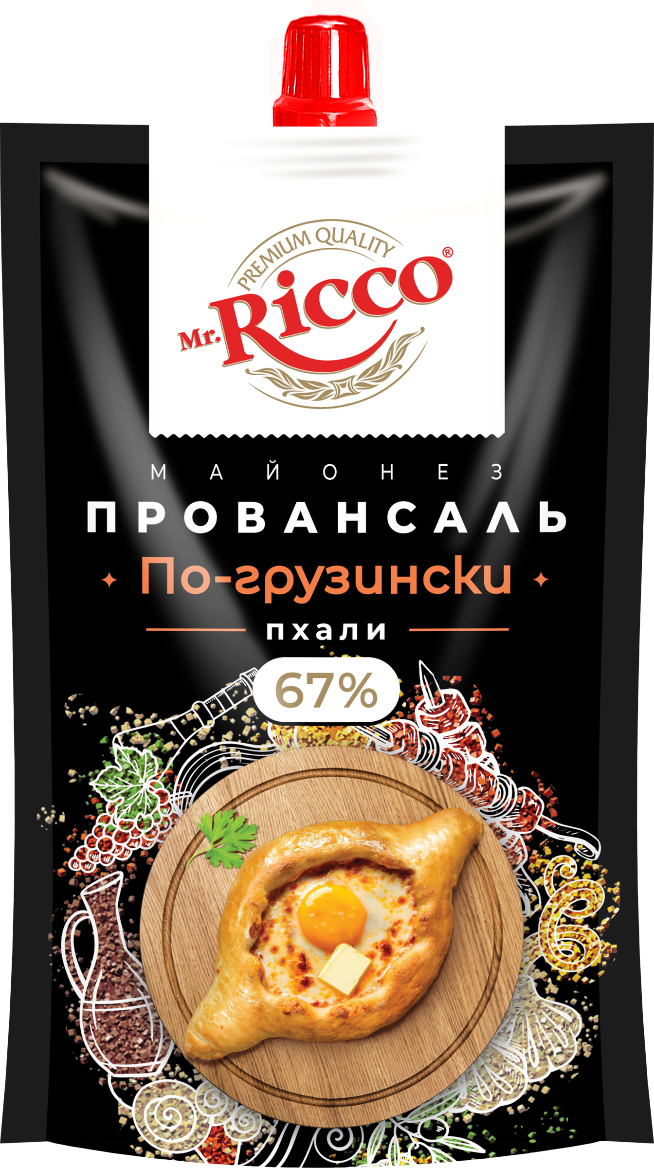 Изображение товара Майонез MR.RICCO Провансаль по-Грузински Пхали 67% 188г