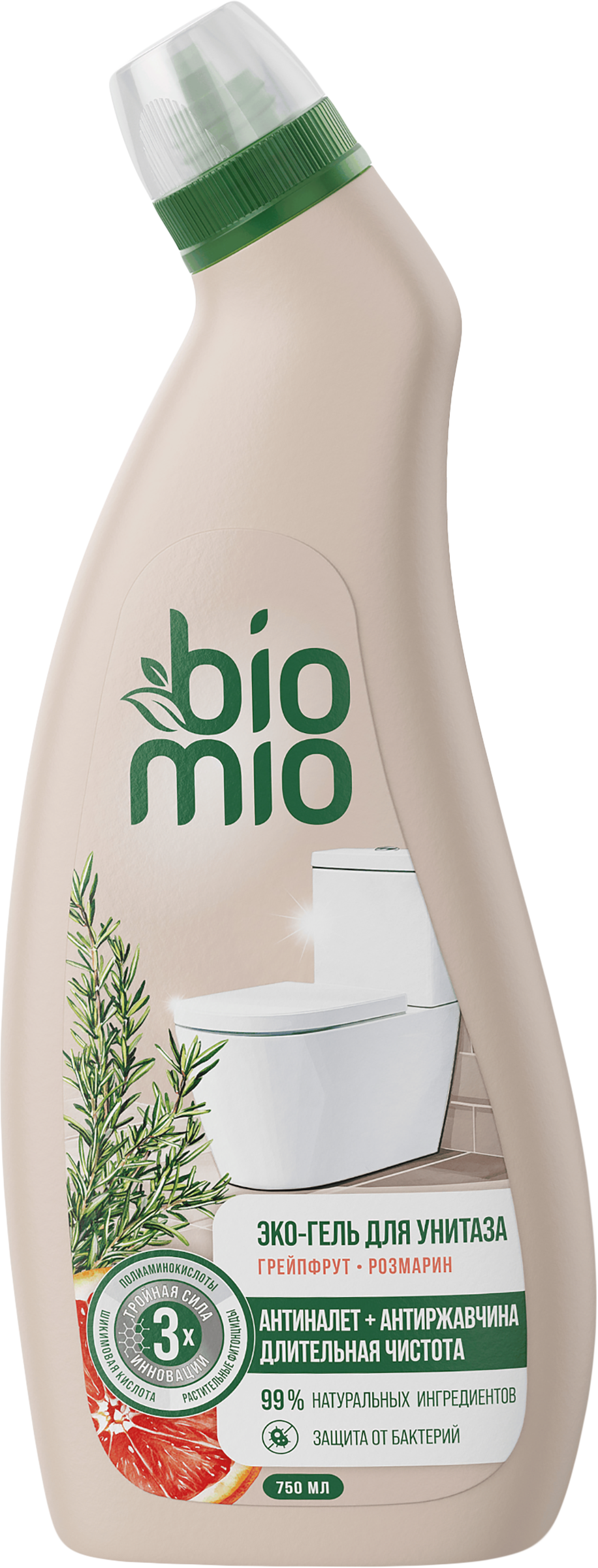 Изображение товара Гель чистящий для унитаза BIOMIO экологичный, 750мл