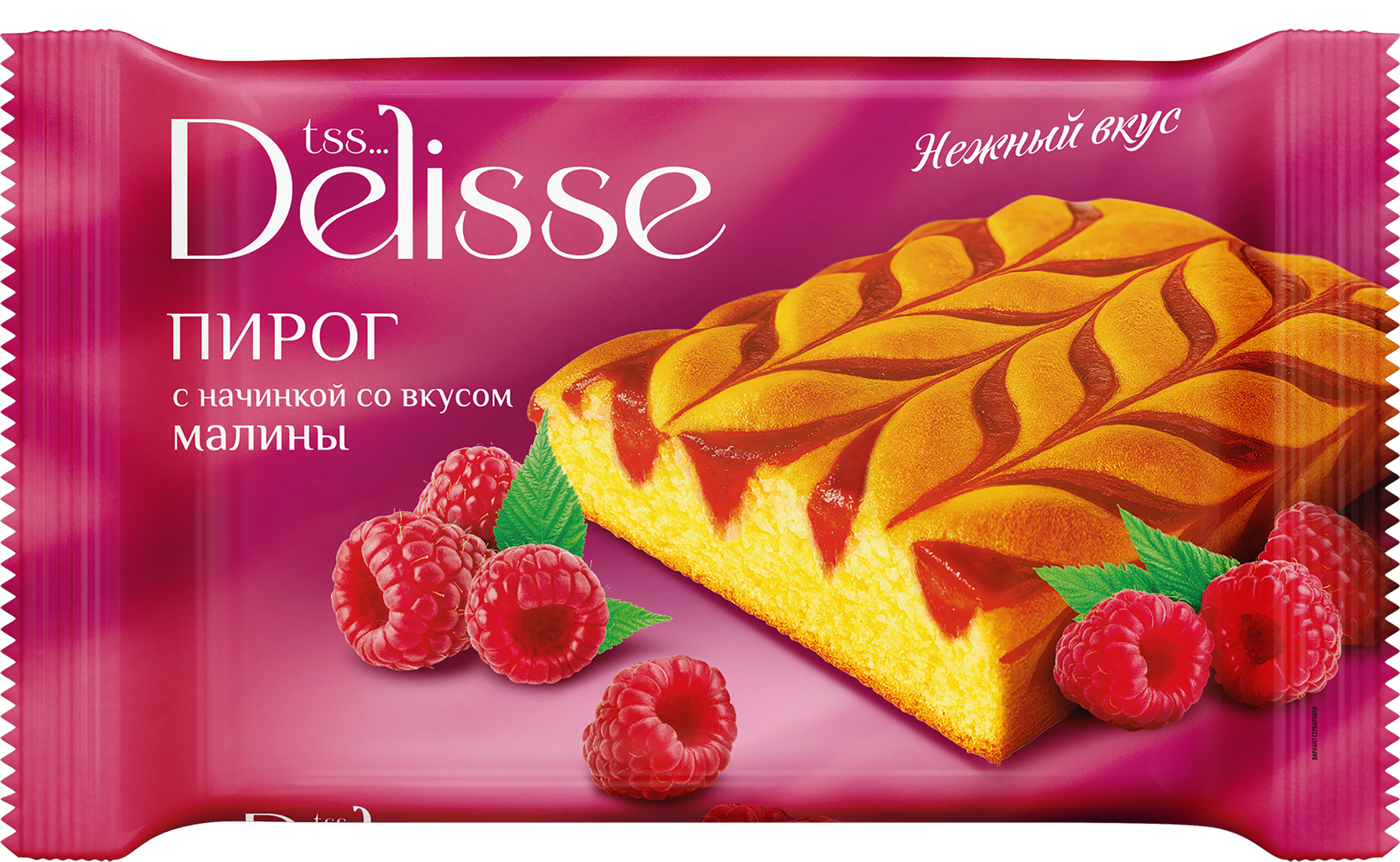 Изображение товара Пирог DELISSE с начинкой со вкусом малины 330г, натуральная выпечка