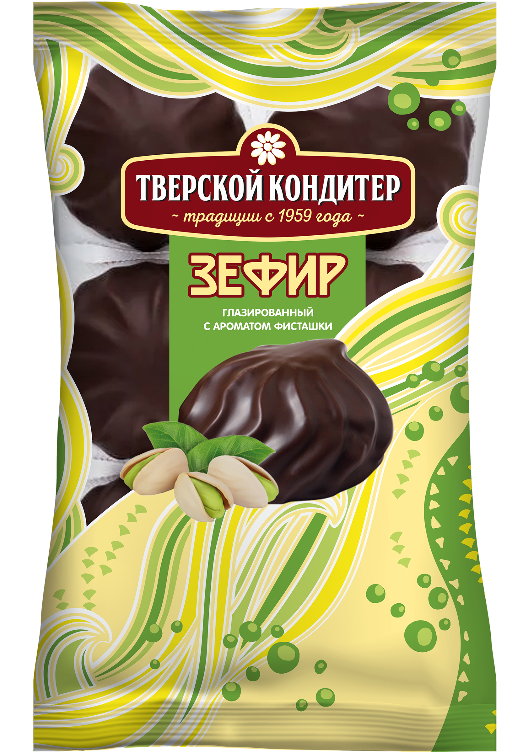 Изображение товара Зефир ТВЕРСКОЙ КОНДИТЕР фисташковый глазированный 205г