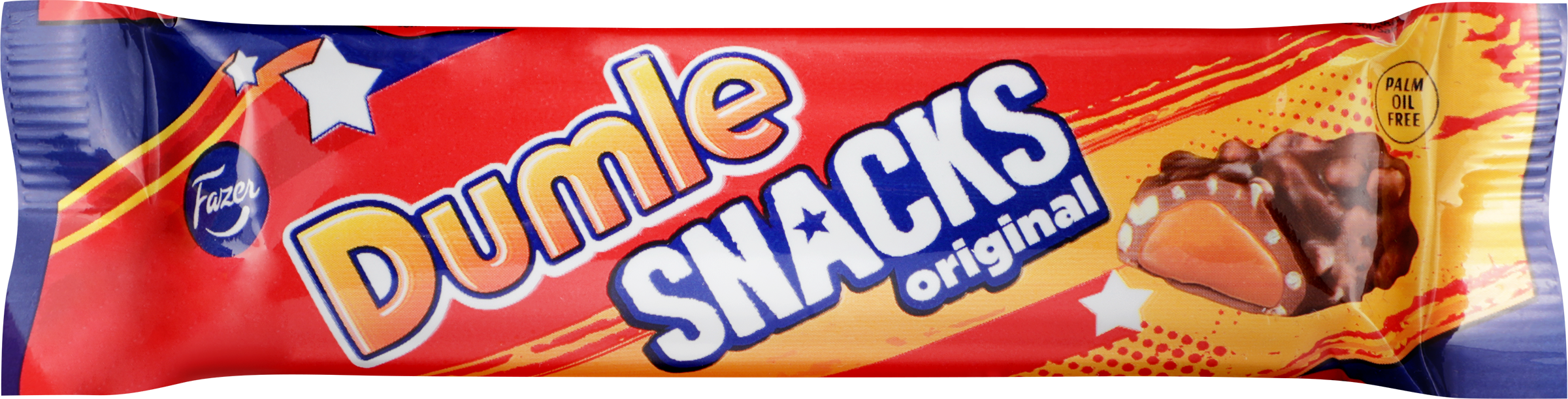 Изображение товара Батончик DUMLE молочный шоколад с рисовыми шариками и карамелью 40г