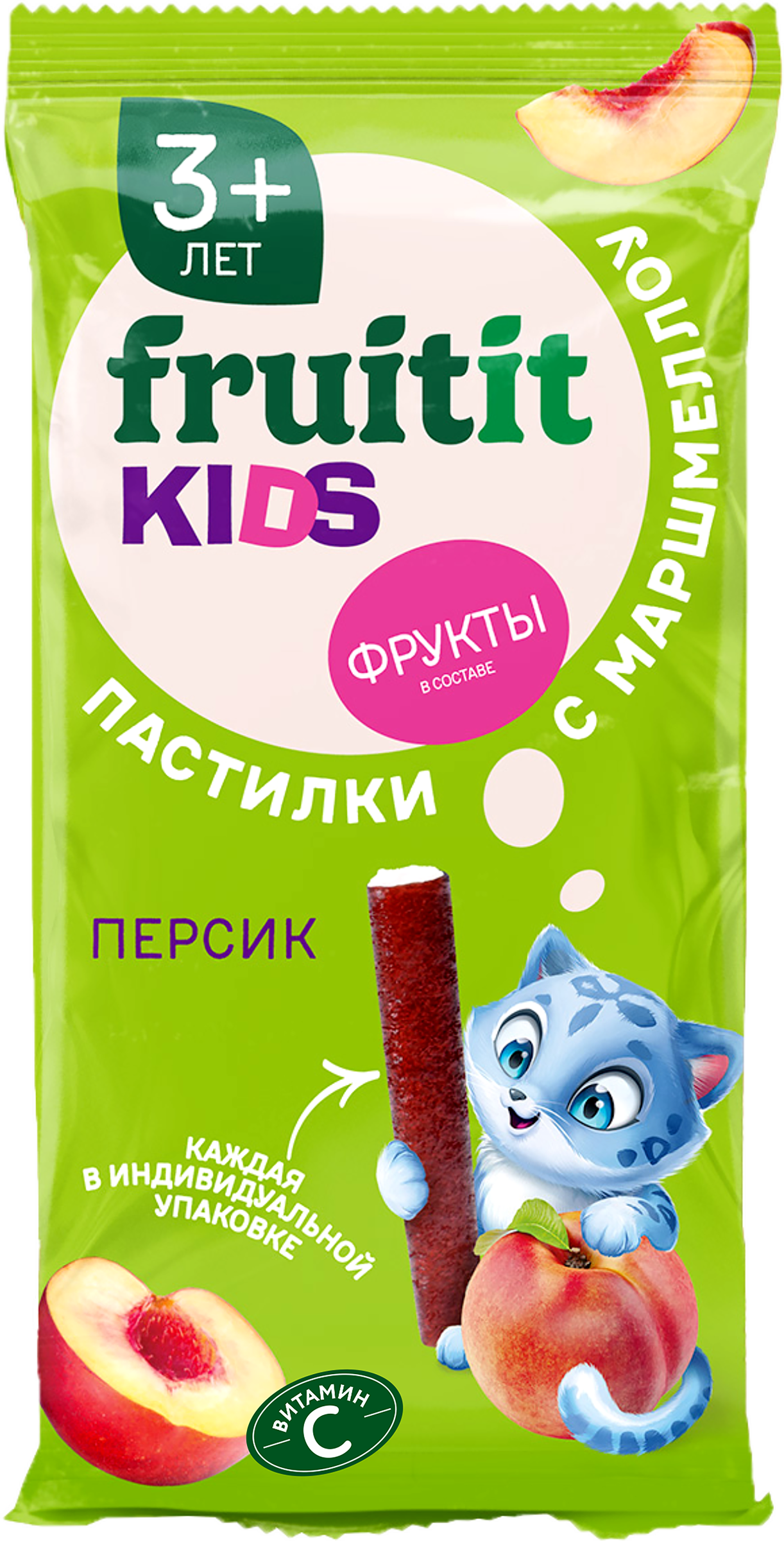 Изображение товара Пастилки FRUIT IT KIDS Персик с маршмеллоу 45г для детей