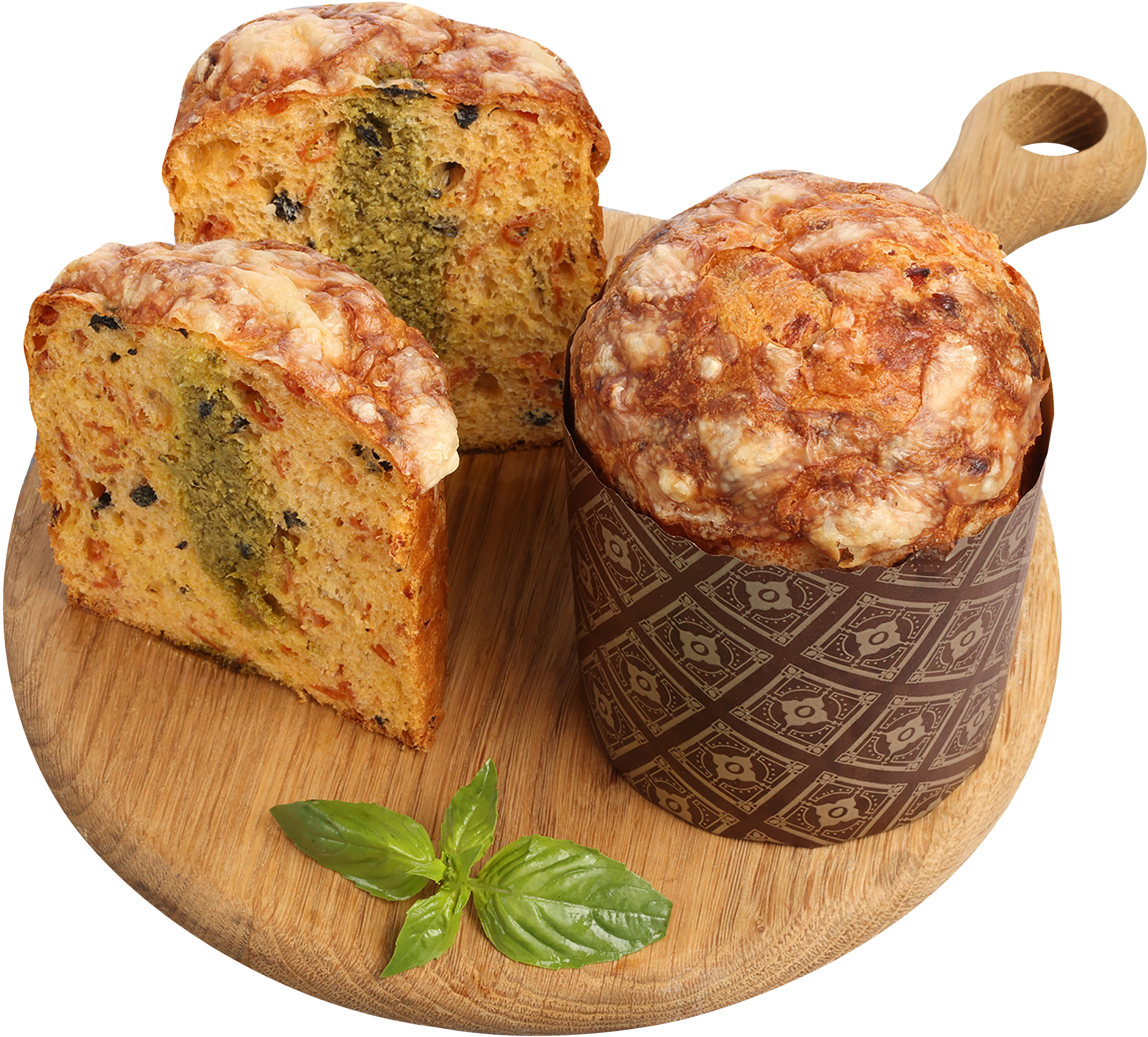 Изображение товара Кулич с пепперони, маслинами и соусом песто, 240г