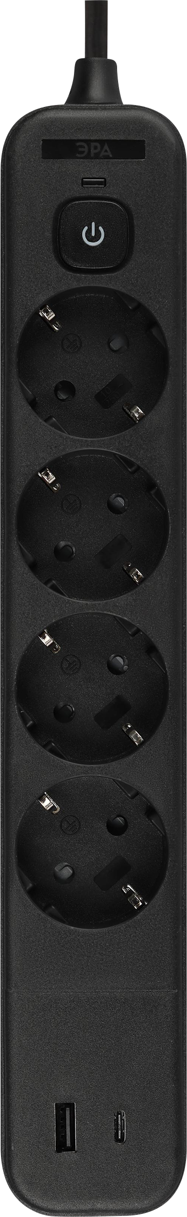 Изображение товара Сетевой фильтр ЭРА USF-4es-1,5m-2xUSBAC с заземлением и USB портами