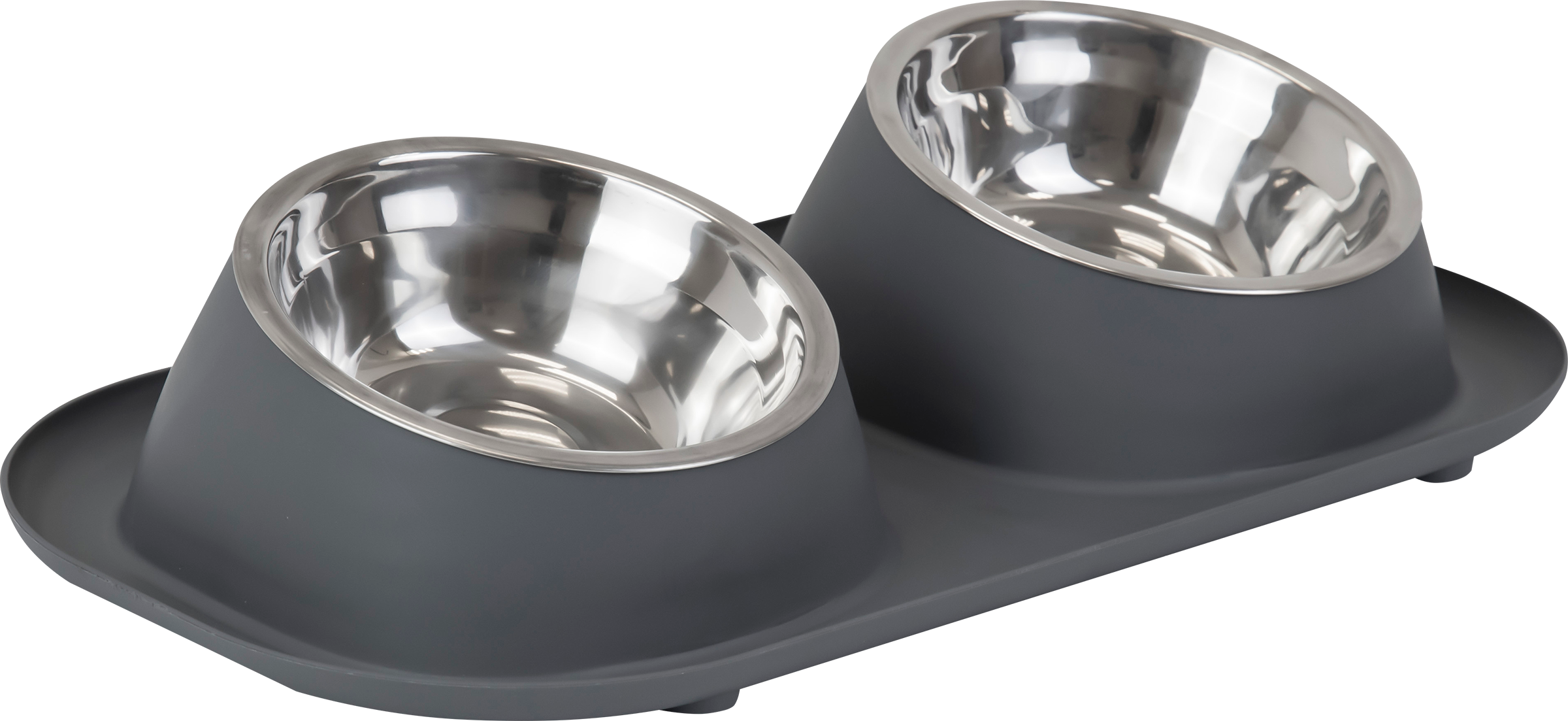 Изображение товара Кормушка для животных PAW WOW Двойная пластиковая с металлическими мисками