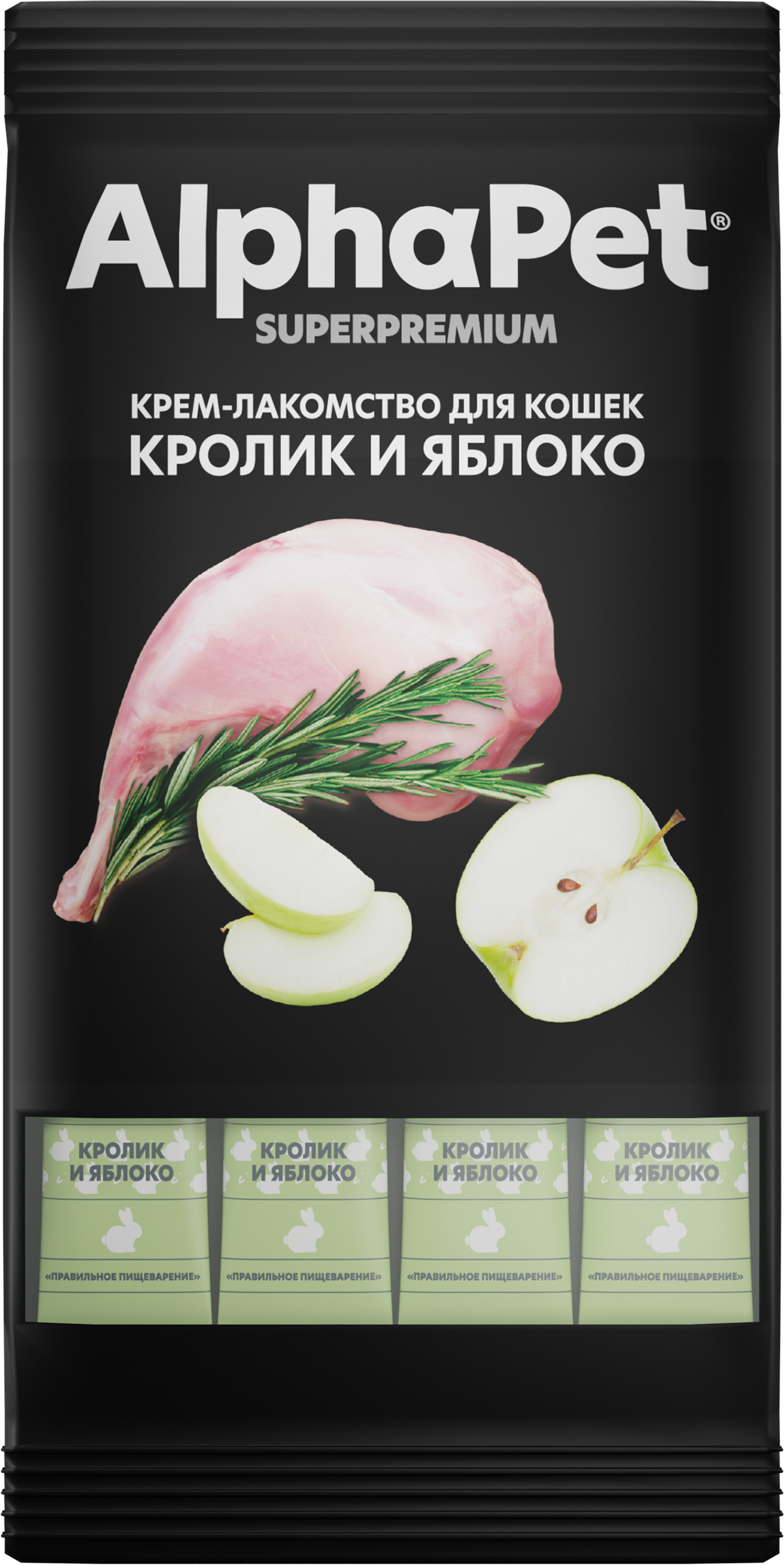 Изображение товара Лакомство для кошек ALPHAPET Superpremium с кроликом и яблоком 48г